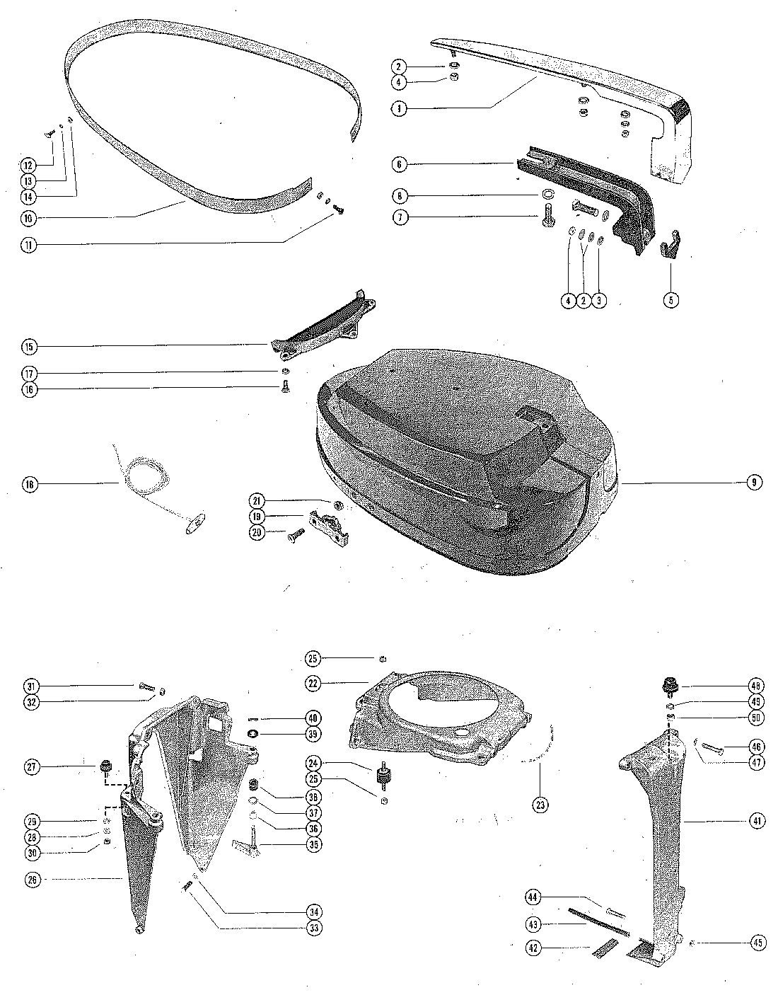 TOP COWL AND SUPPORT BRACKETS