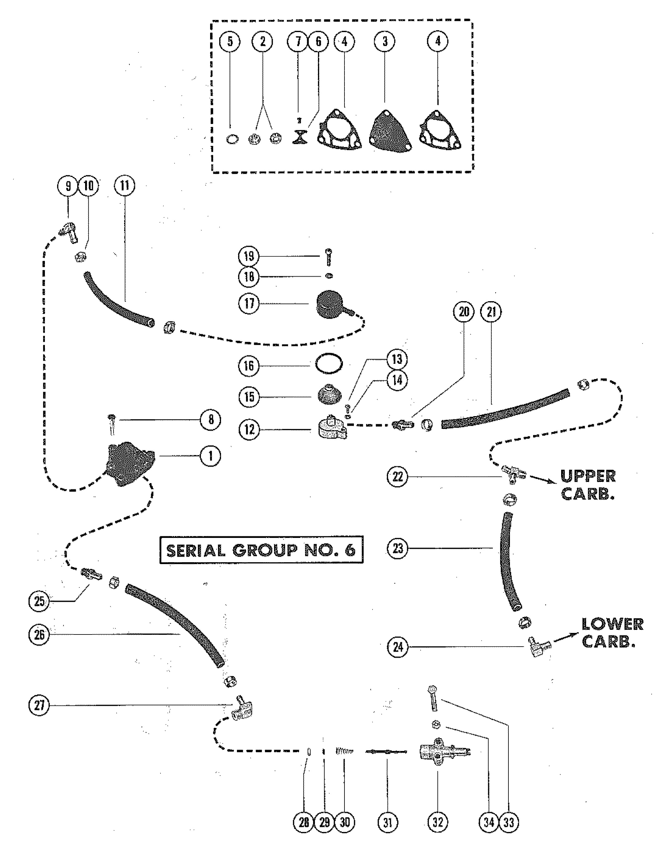 FUEL PUMP AND FUEL LINE ASSEMBLY (SERIAL GROUP NO. 6)