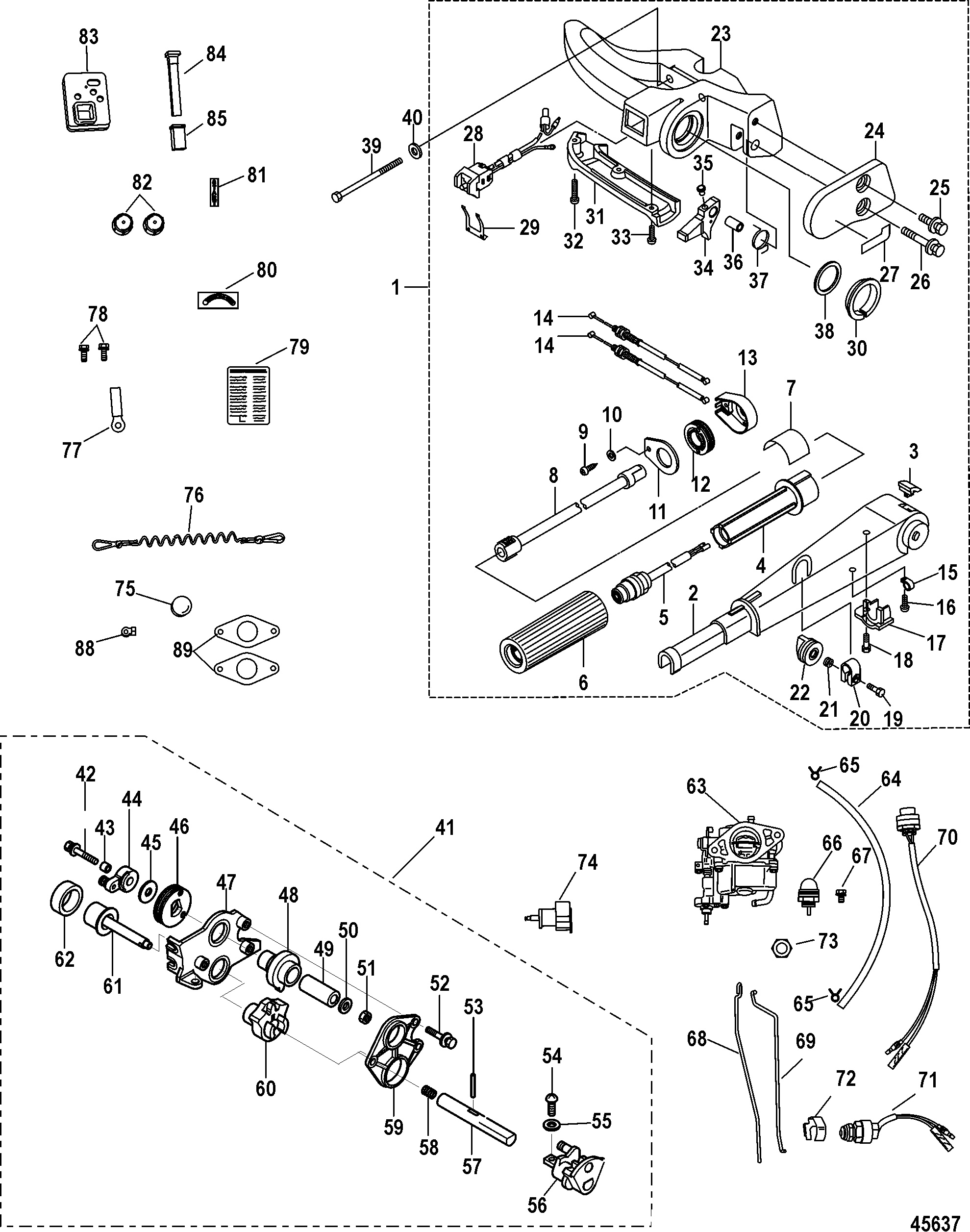 Kit de conversion de poignée de barre franche, électrique - 8M0051066