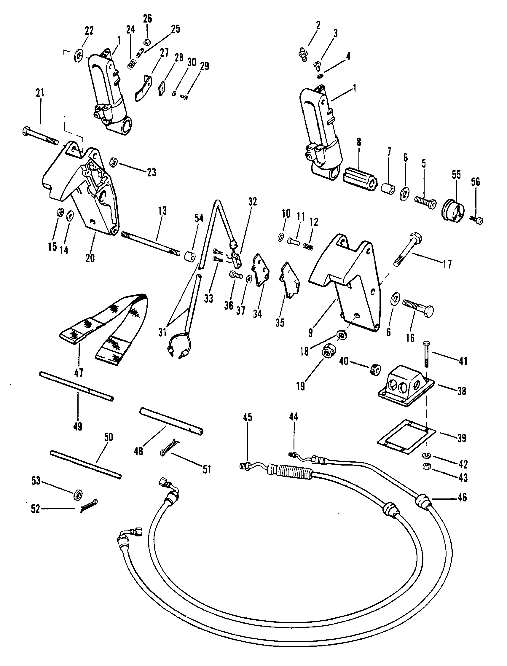 TRIM CYLINDERS AND HYDRAULIC HOSES