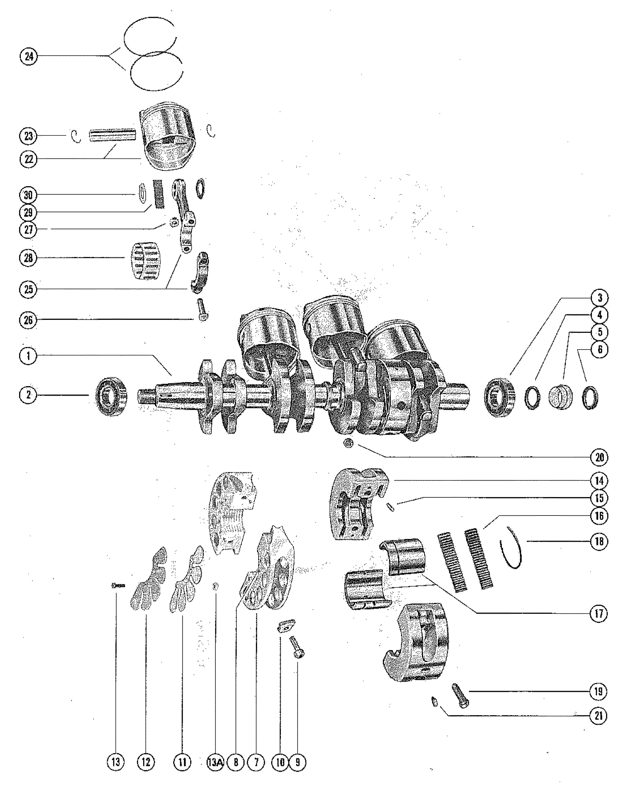 CRANKSHAFT, PISTON AND CONNECTING ROD