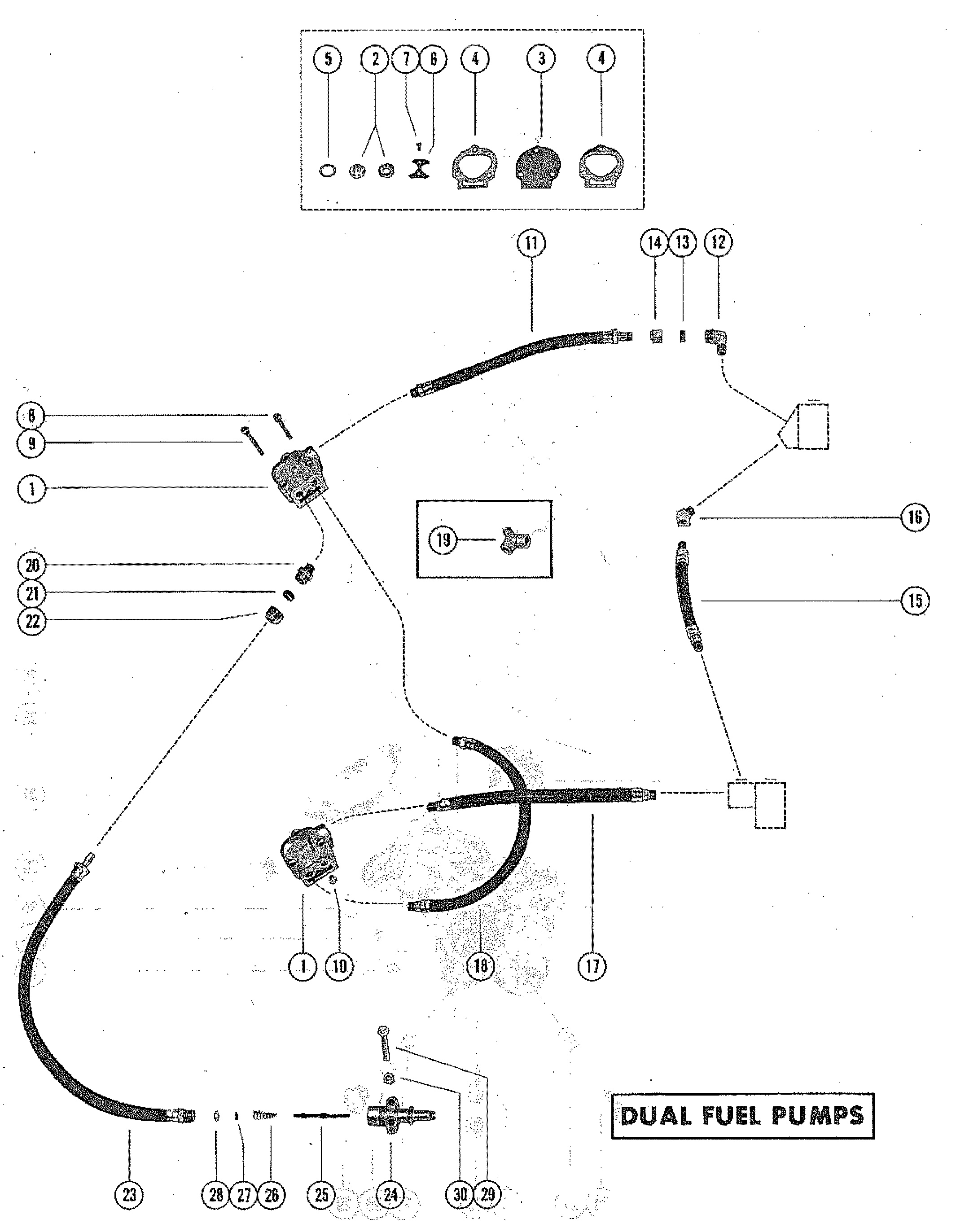 FUEL PUMP AND FUEL LINE ASSEMBLY - DUAL FUEL PUMPS