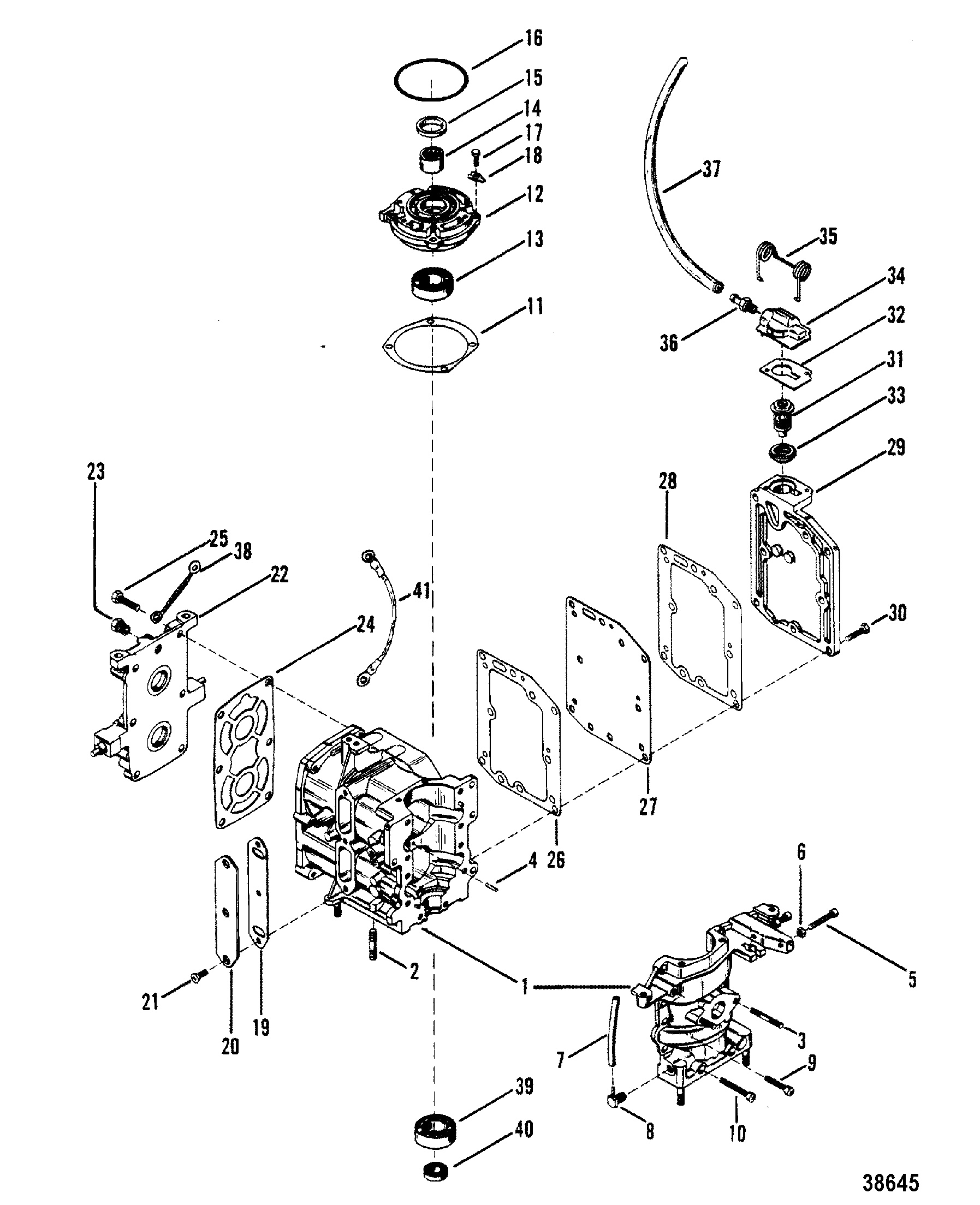 CYLINDER BLOCK AND CRANKCASE