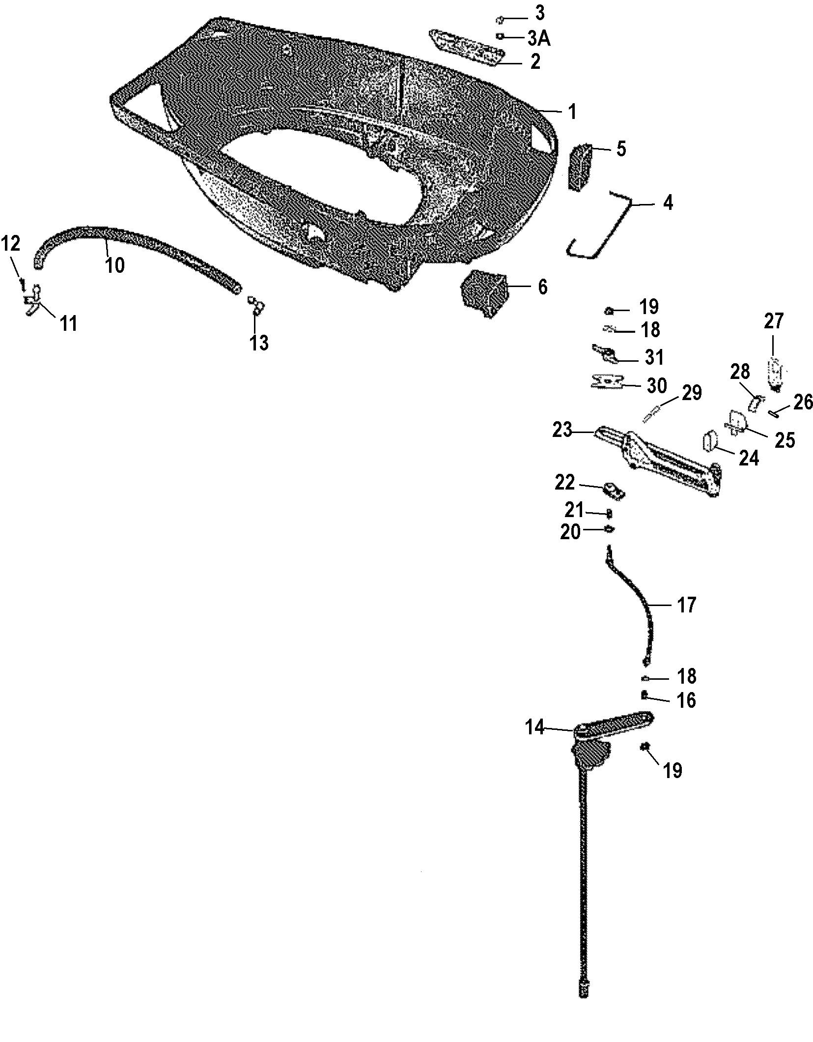 BOTTOM COWL AND SHIFT LINKAGE
