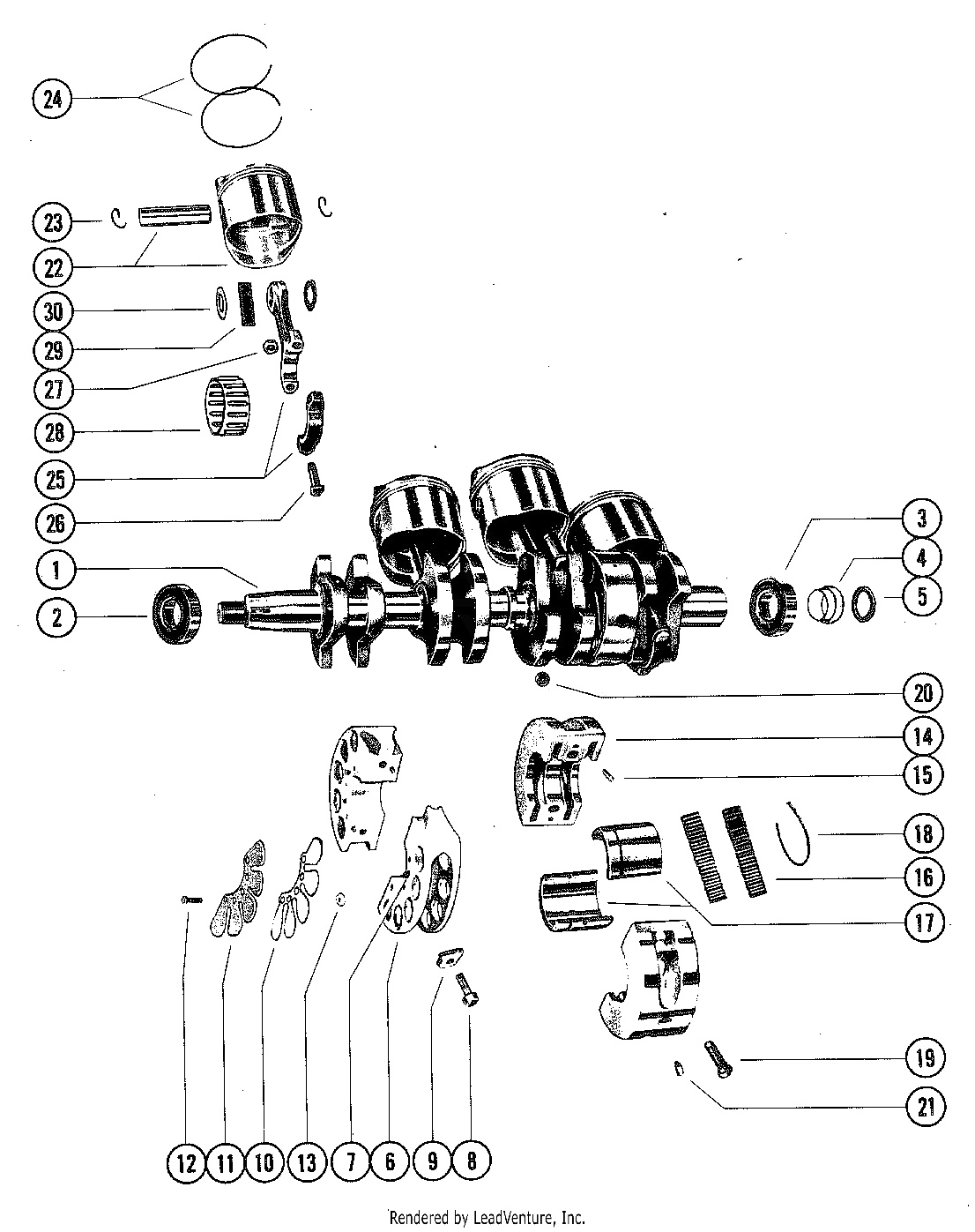 CRANKSHAFT, PISTON AND CONNECTING ROD