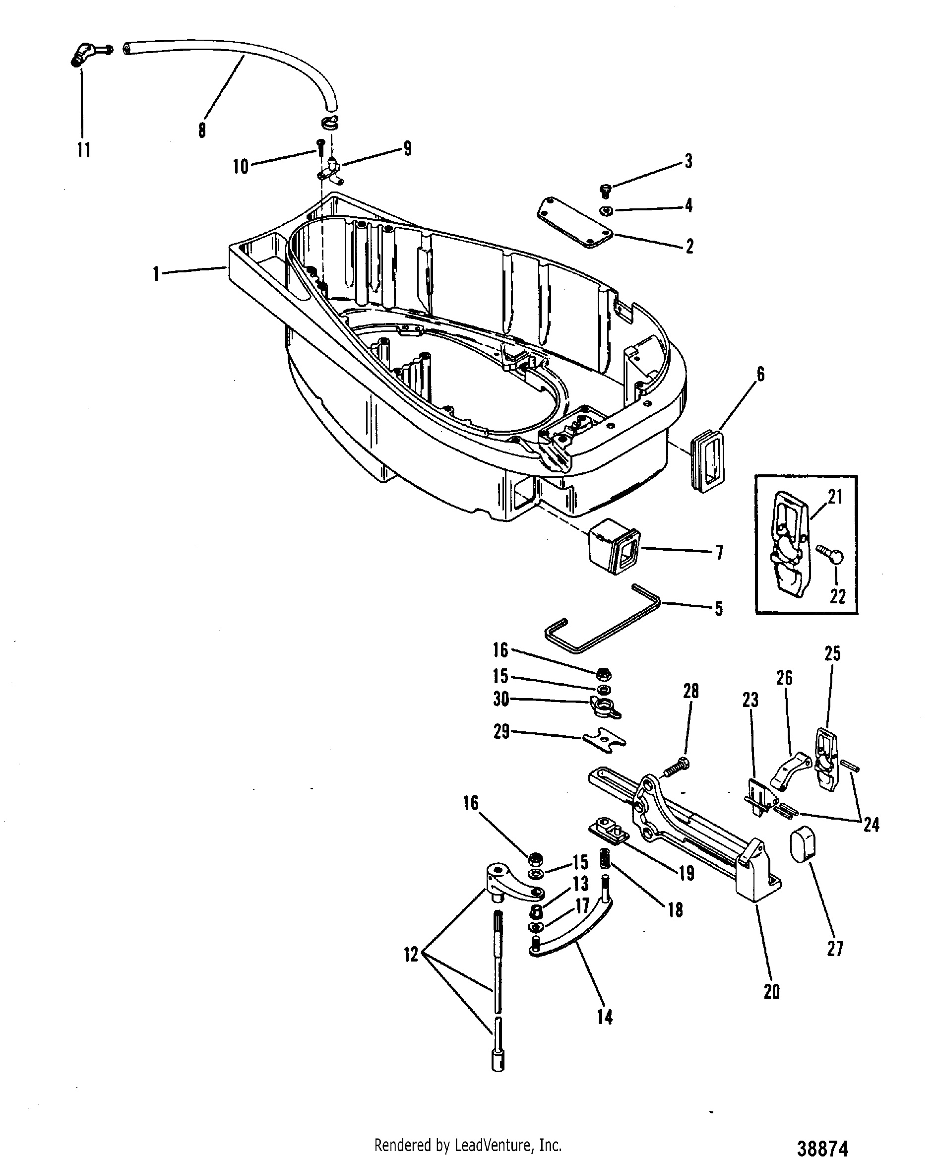 BOTTOM COWL AND SHIFT LINKAGE