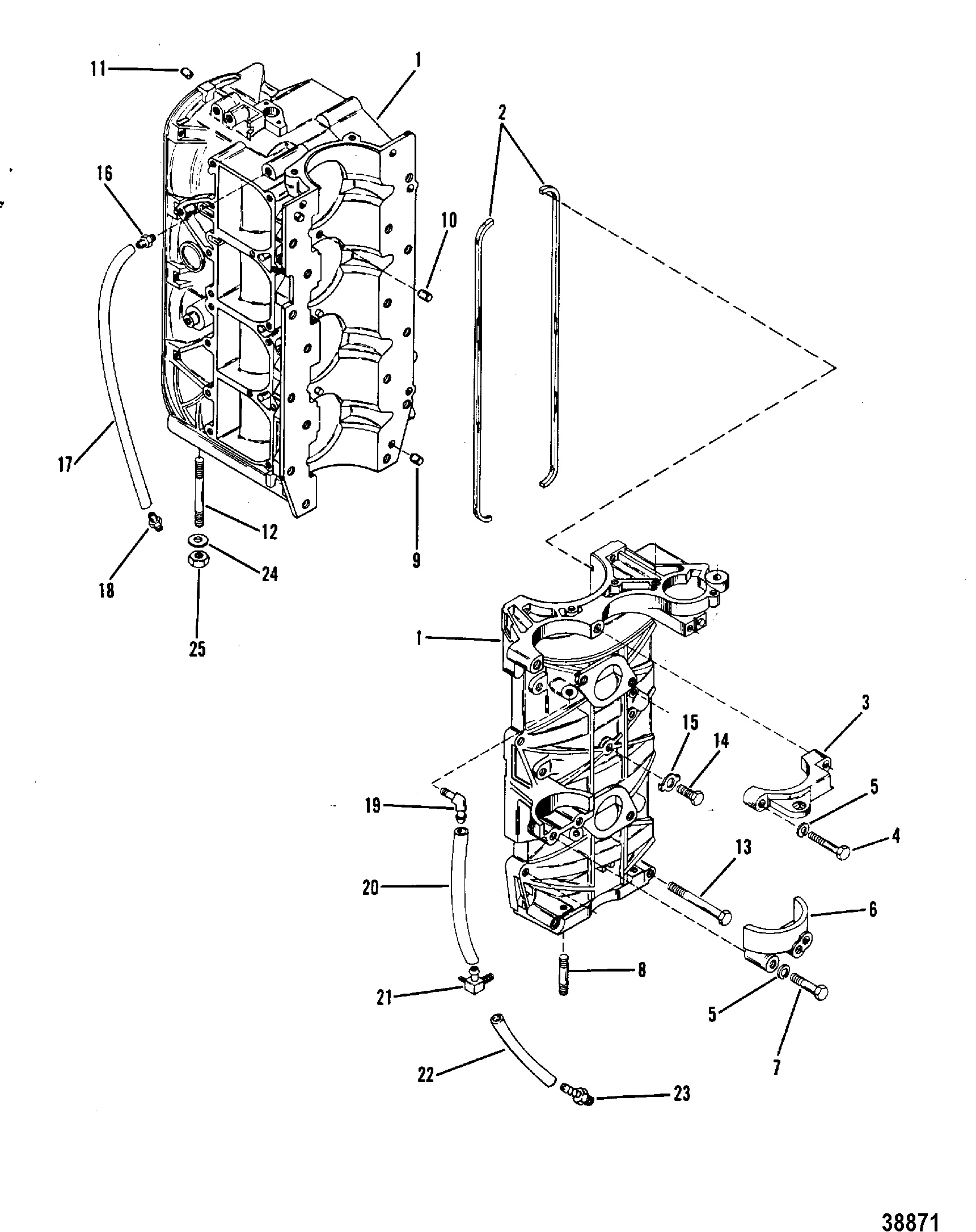 CYLINDER BLOCK AND CRANKCASE ASSEMBLY