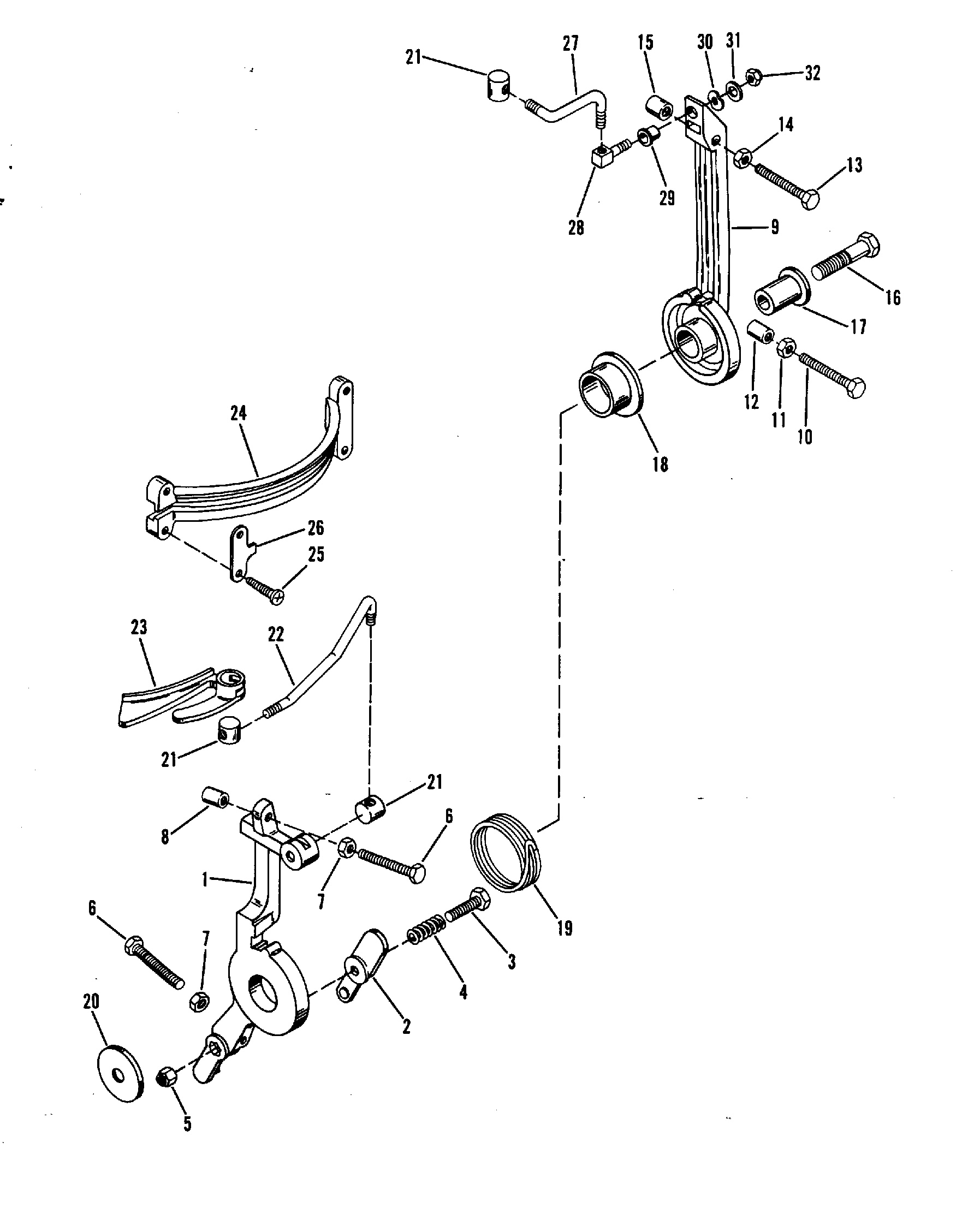 THROTTLE LEVER AND SPARK ADVANCE LEVER