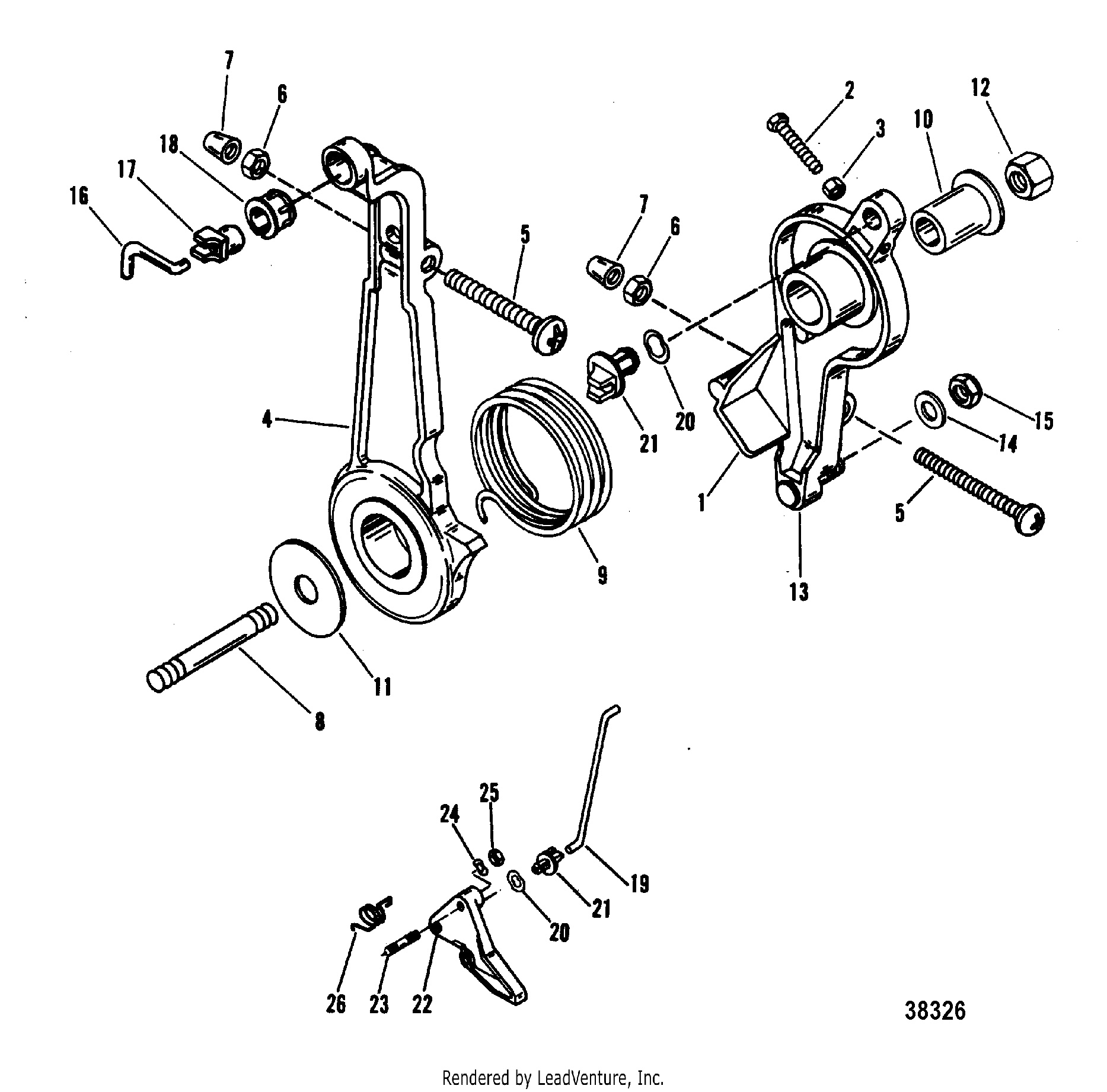 THROTTLE LEVER AND LINKAGE