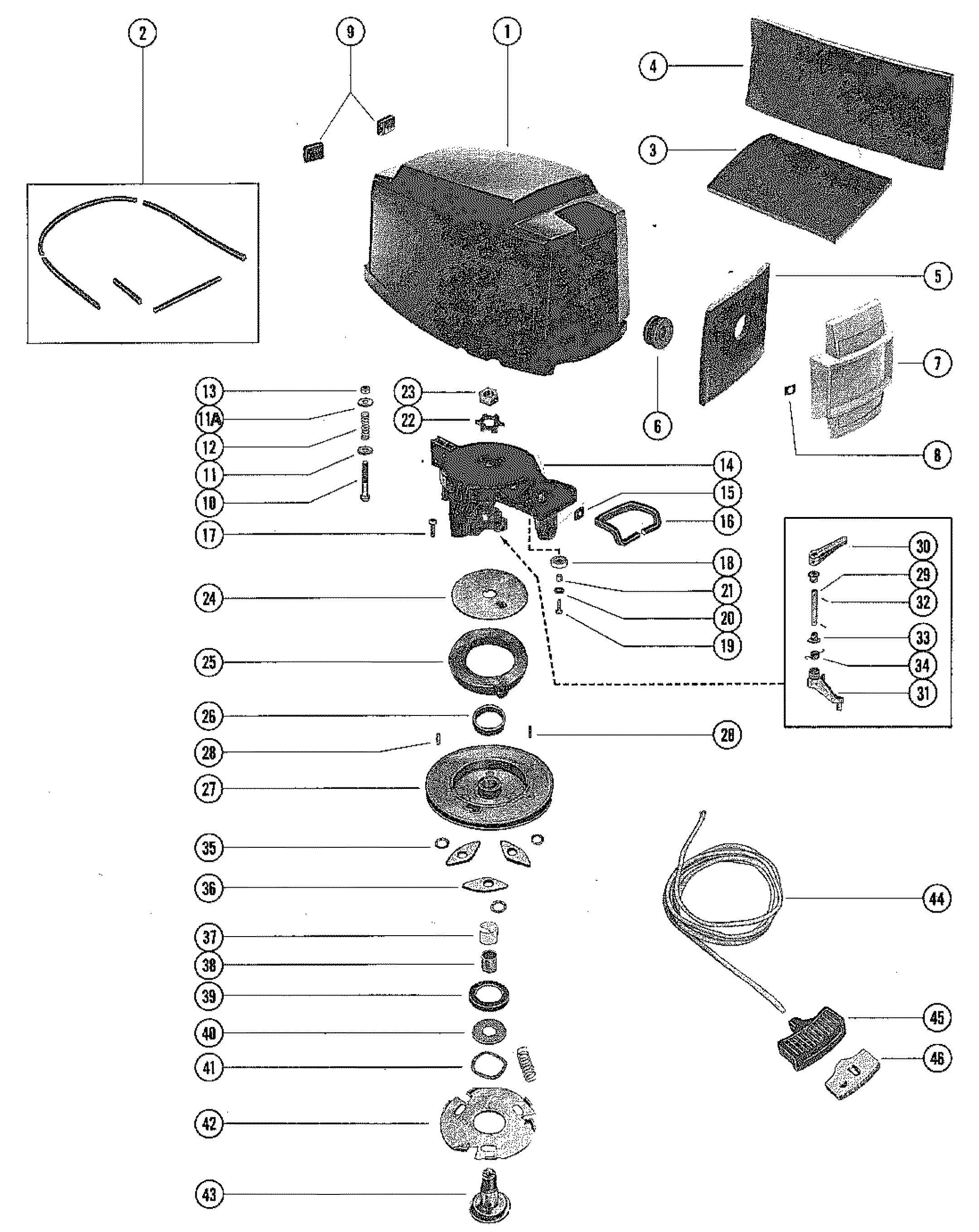 TOP COWL AND STARTER ASSEMBLY