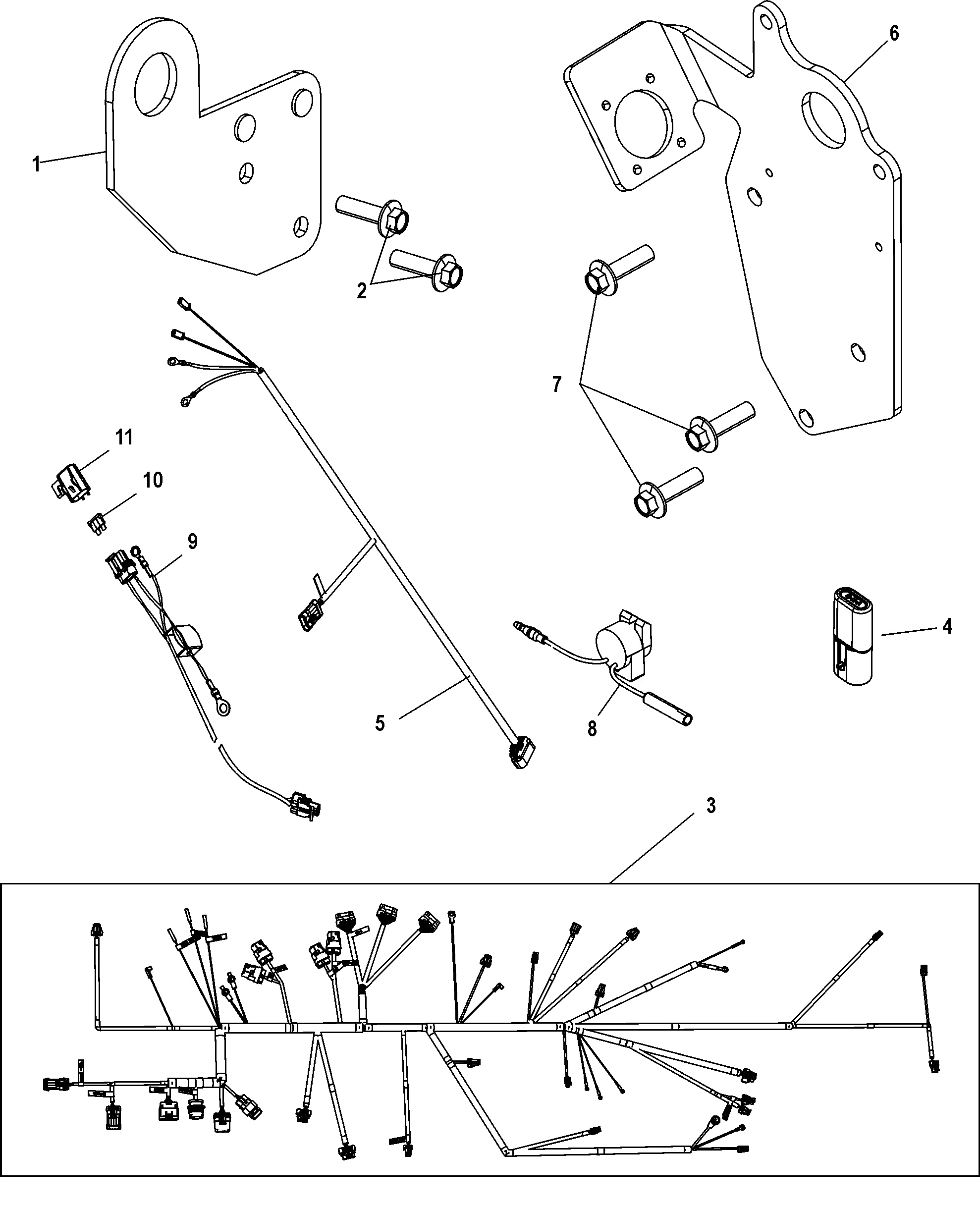 Faisceau de câbles et supports de levage
