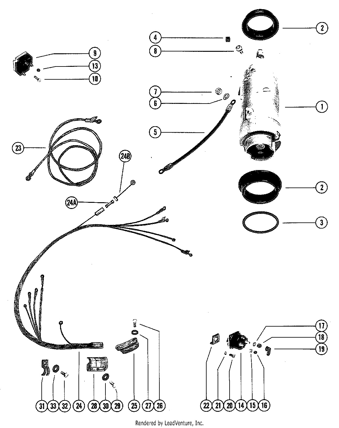 STARTER MOTOR AND WIRING HARNESS