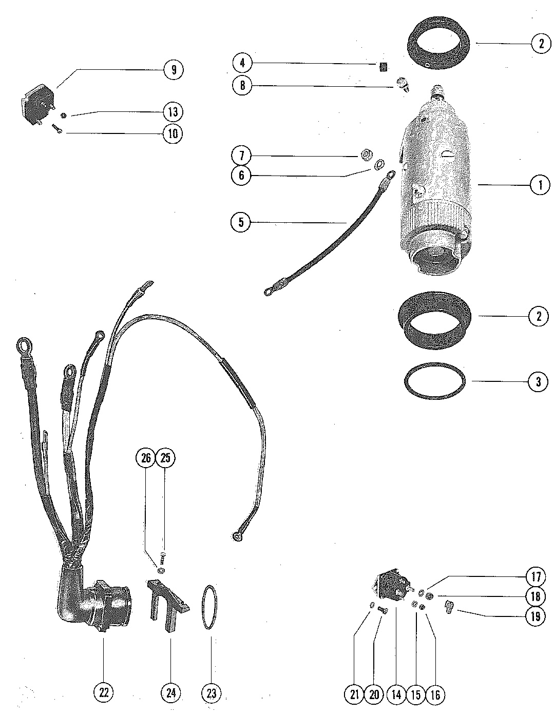 STARTER MOTOR AND WIRING HARNESS