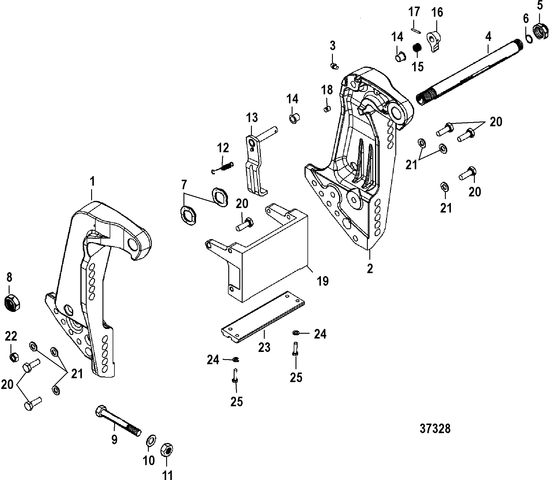 TRANSOM BRACKET(S N-USA-0G590000 BEL-9973100 AND UP)