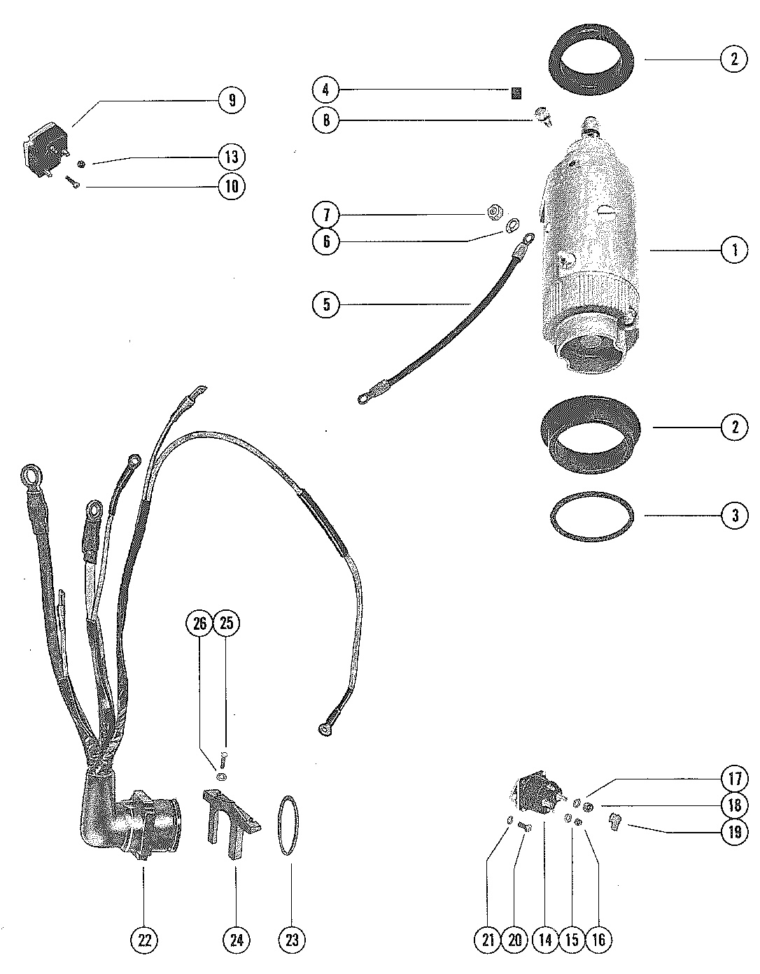 STARTER MOTOR AND WIRING HARNESS