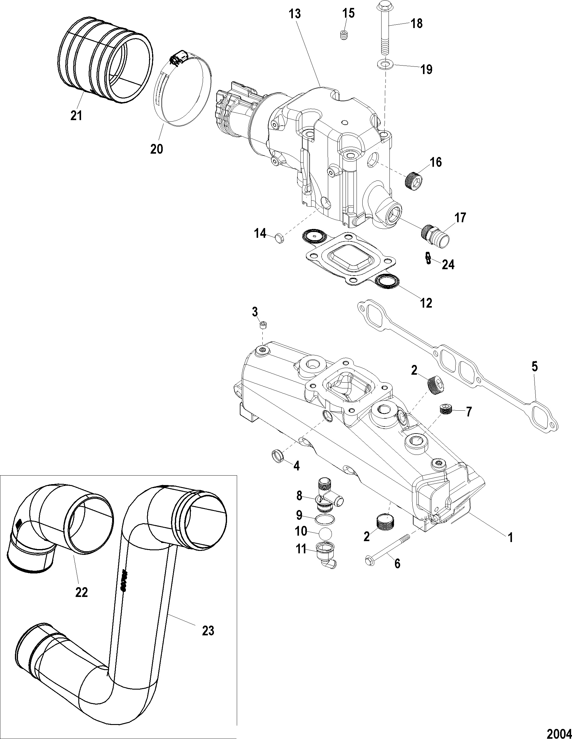 Exhaust Manifold, Elbow And Pipes