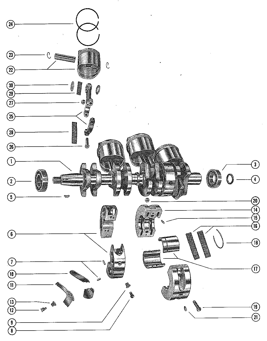 CRANKSHAFT, PISTON AND CONNECTING ROD