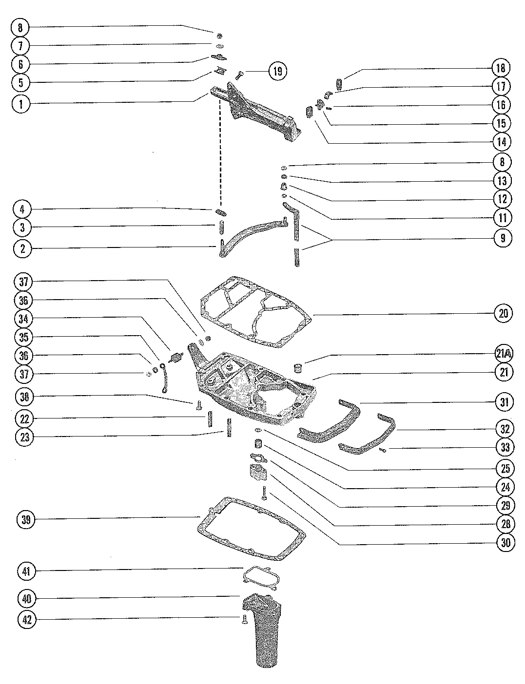 SHIFT LINKAGE AND EXHAUST PLATE