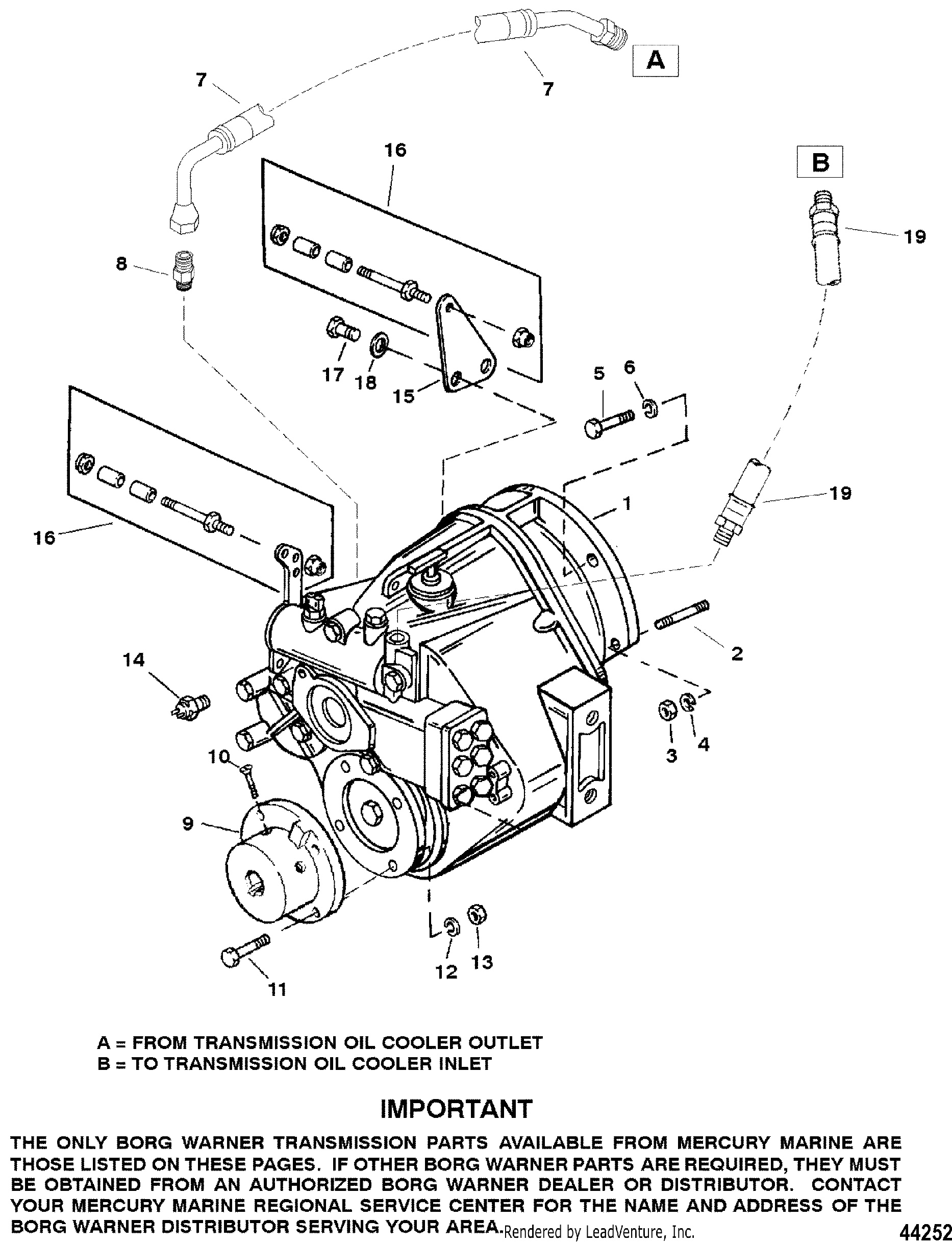 Trasmissione e parti correlate (Borg Warner 5000)