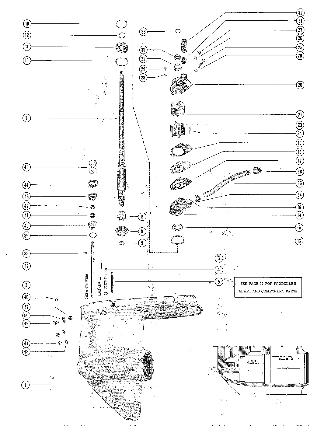 GEAR HOUS ASSY,COMP.(DRIVE SHAFT COMP PARTS MERC 700E-1)P. 1