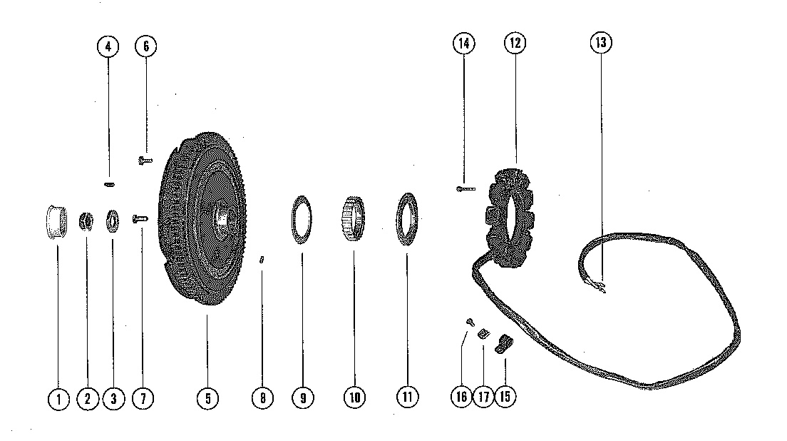 FLYWHEEL ASSEMBLY AND STATOR