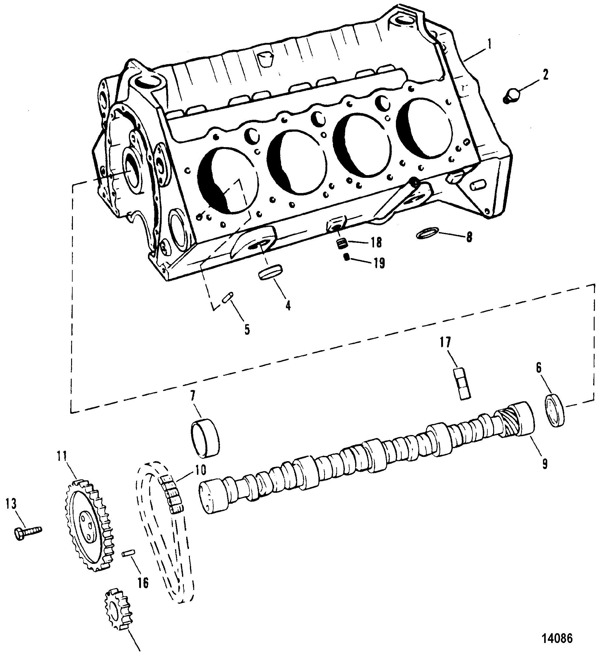 CYLINDER BLOCK AND CAMSHAFT
