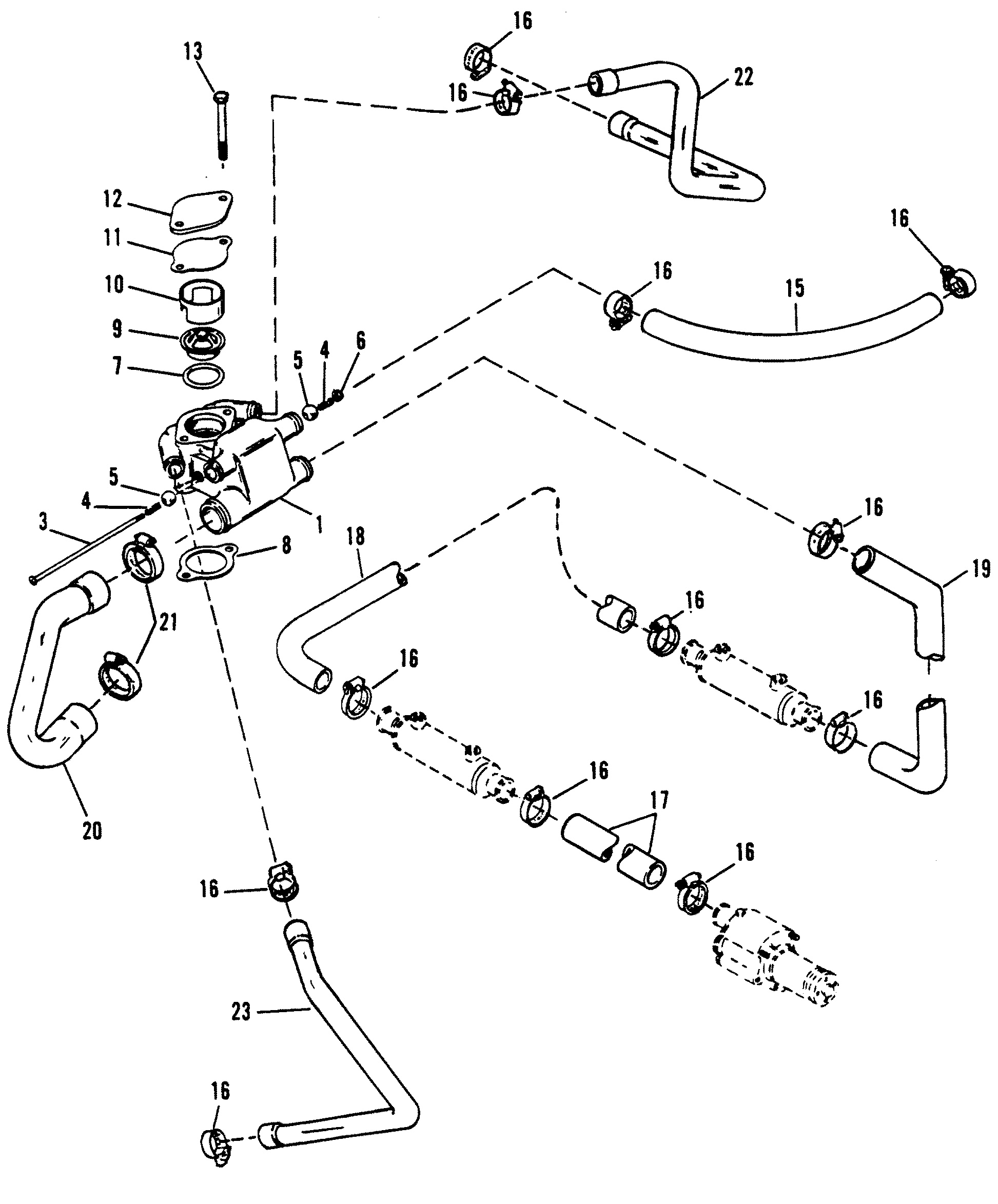 THERMOSTAT HOUSING(STANDARD COOLING) 0D715494 - 0F349999