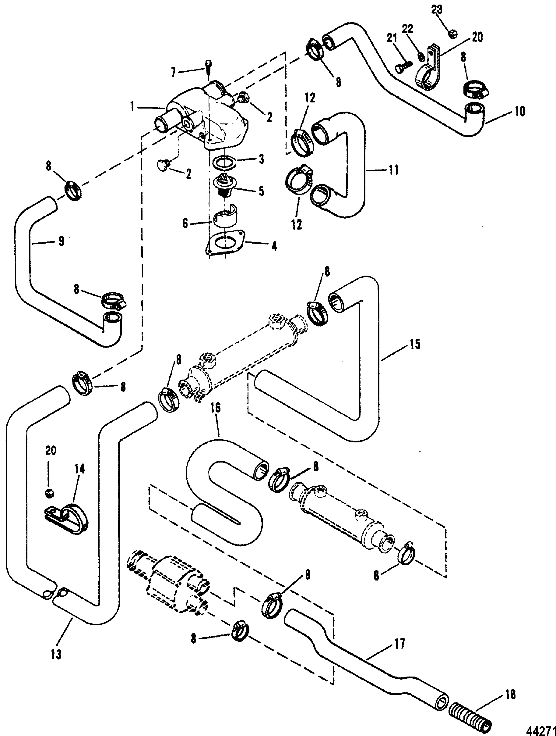 THERMOSTAT HOUSING(STANDARD COOLING) 0F350000 AND UP