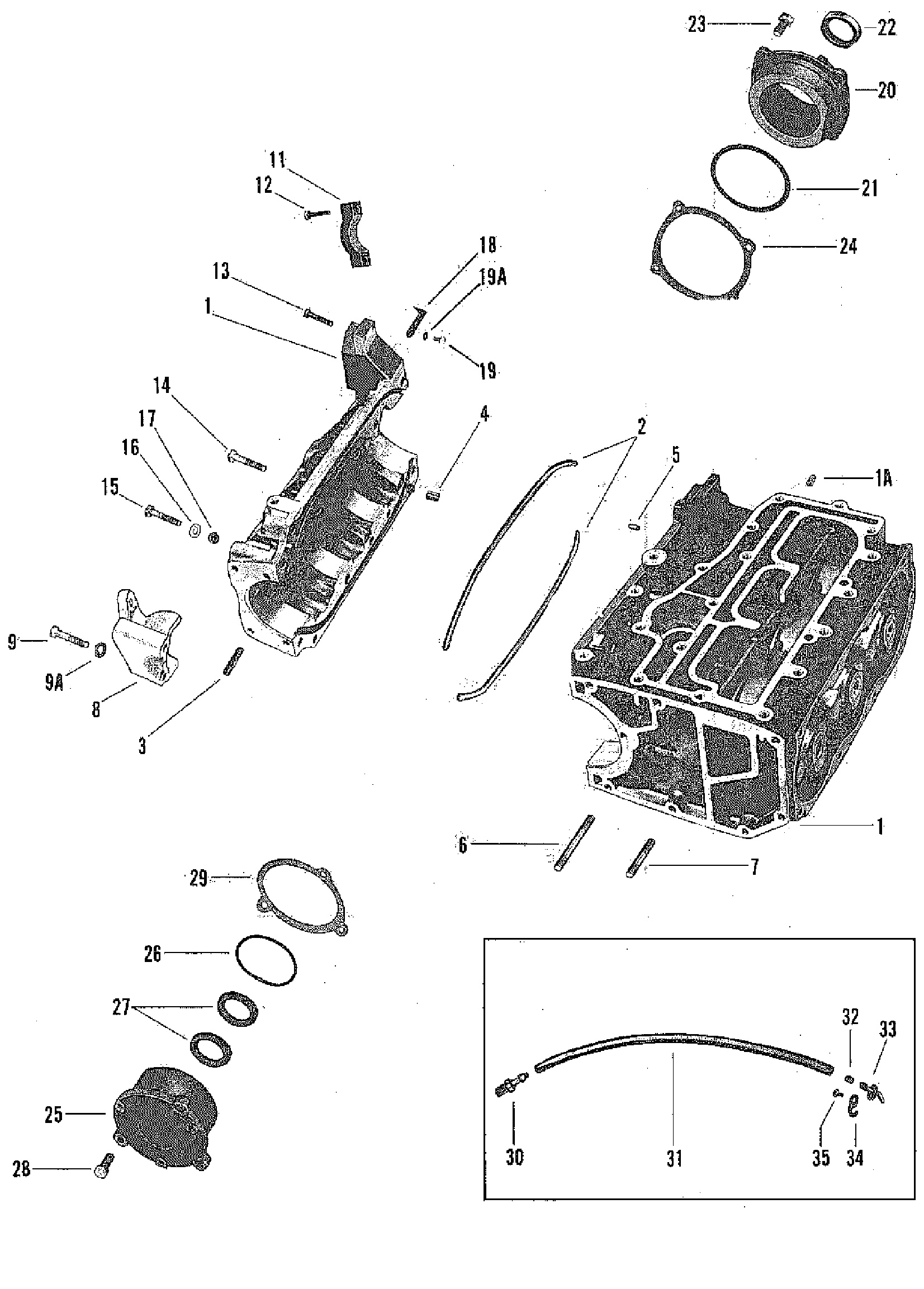 CYLINDER BLOCK AND CRANKCASE ASSEMBLY