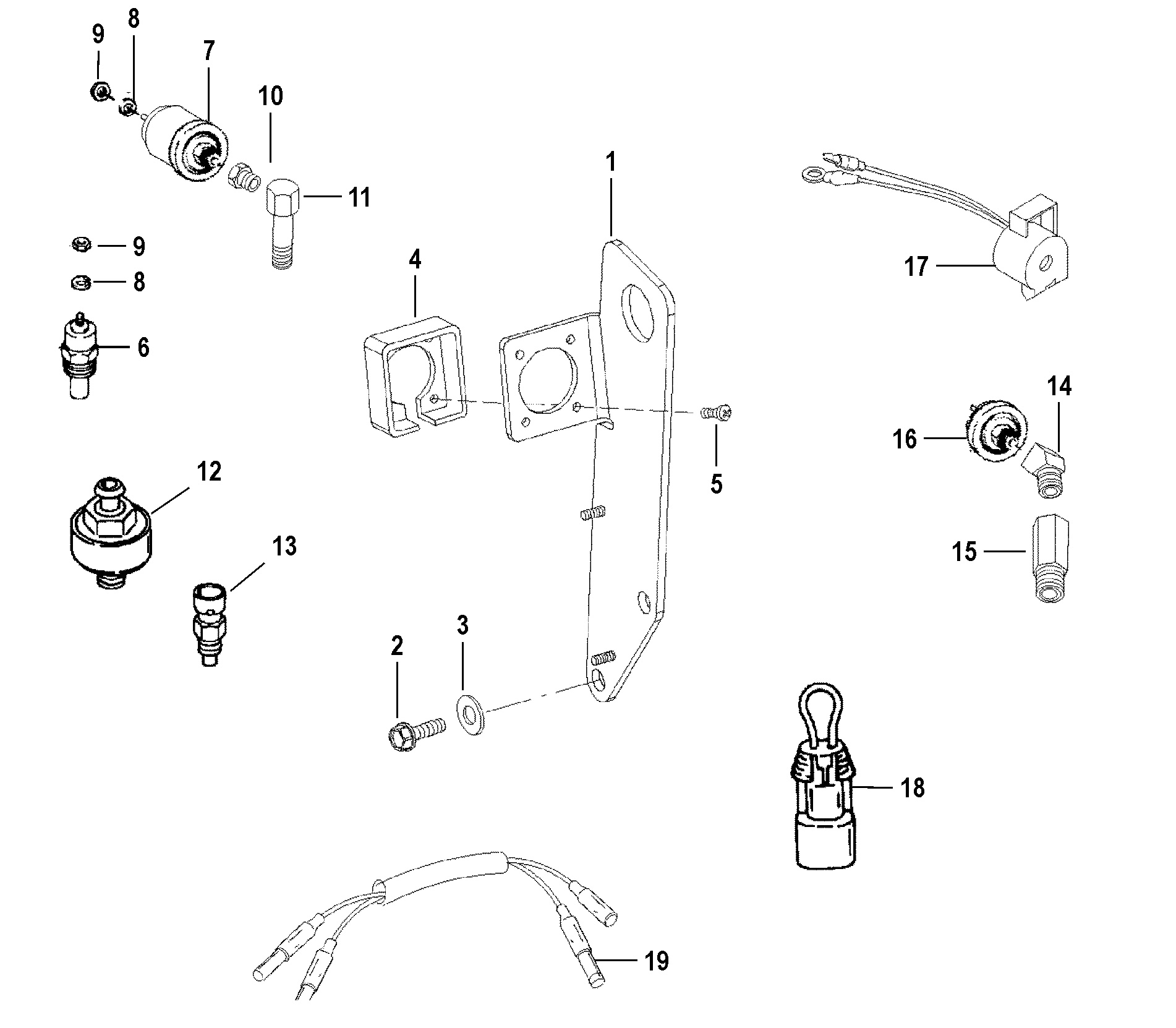 SENDERS AND HARNESS BRACKET