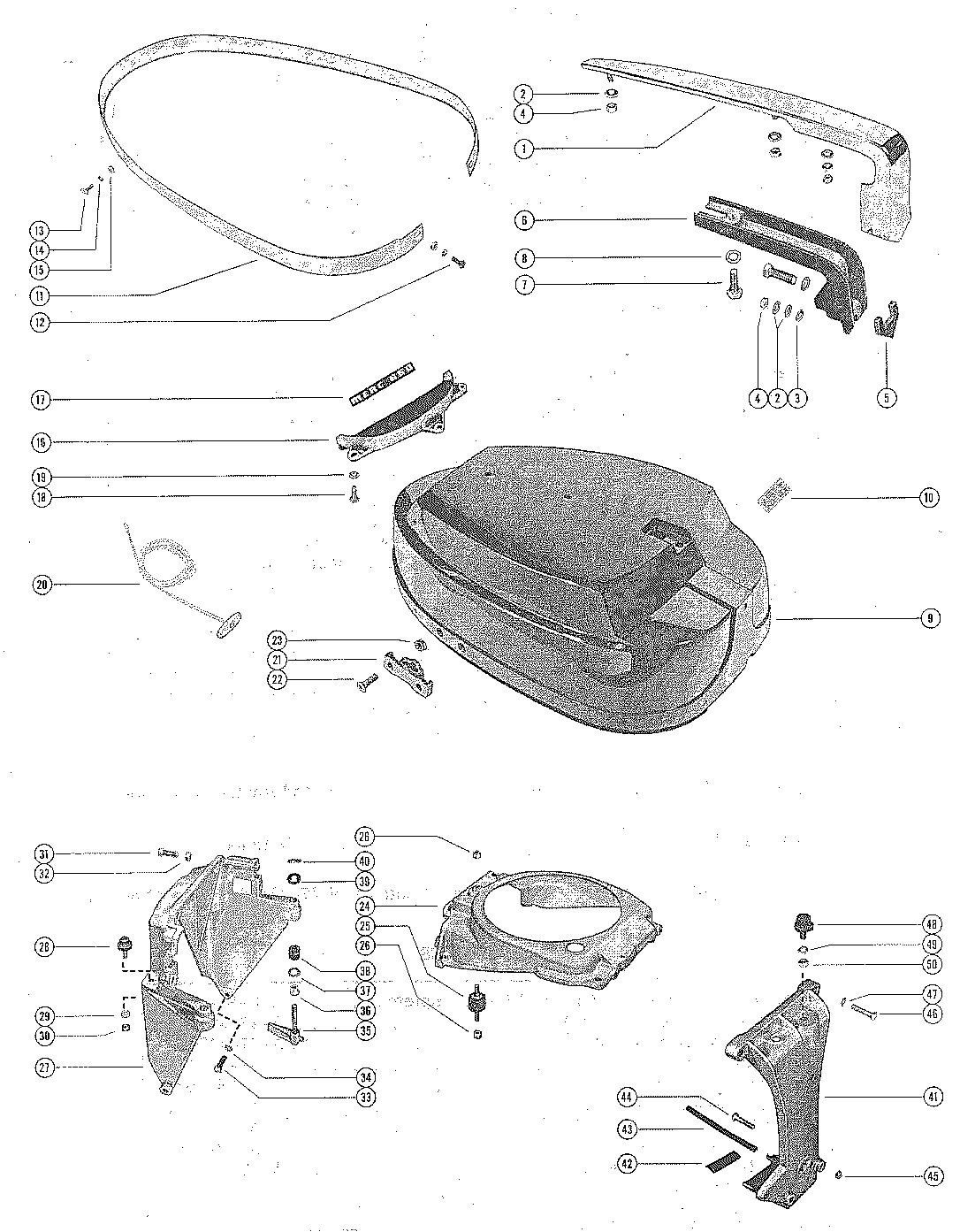 TOP COWL AND SUPPORT BRACKETS
