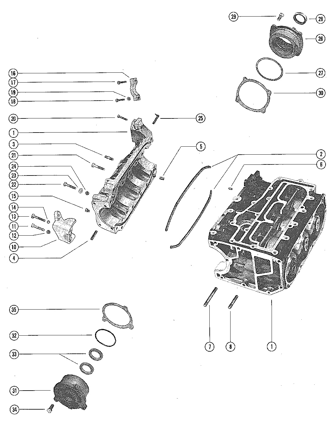 CYLINDER BLOCK AND CRANKCASE ASSEMBLY
