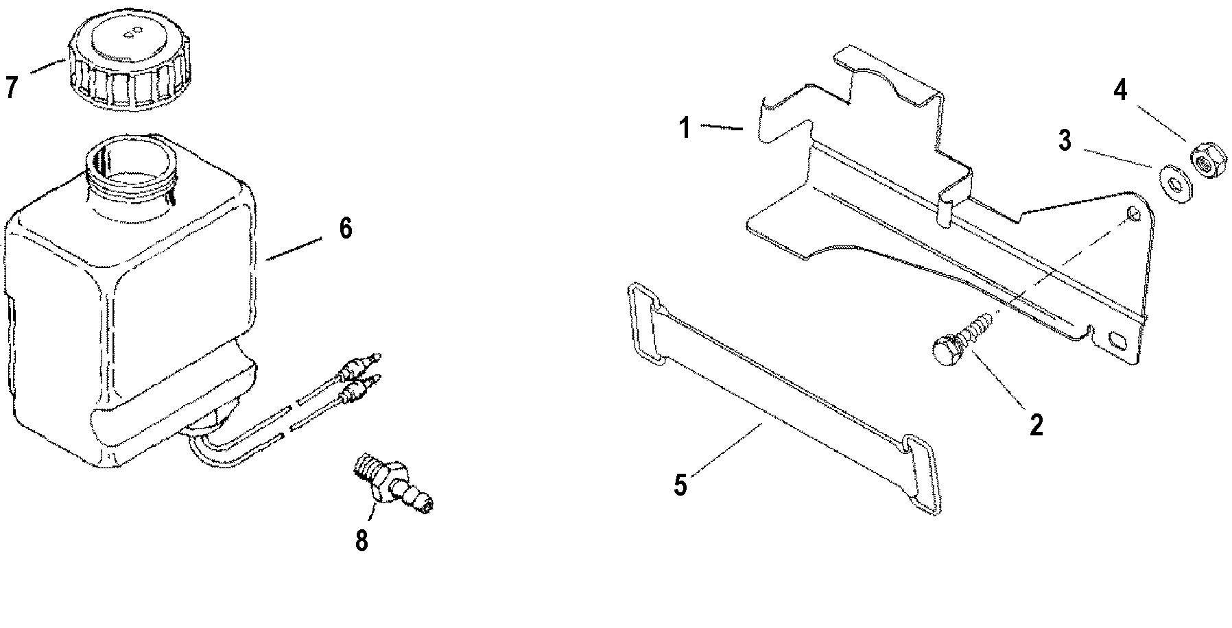 OIL RESERVOIR BOTTLE AND BRACKET