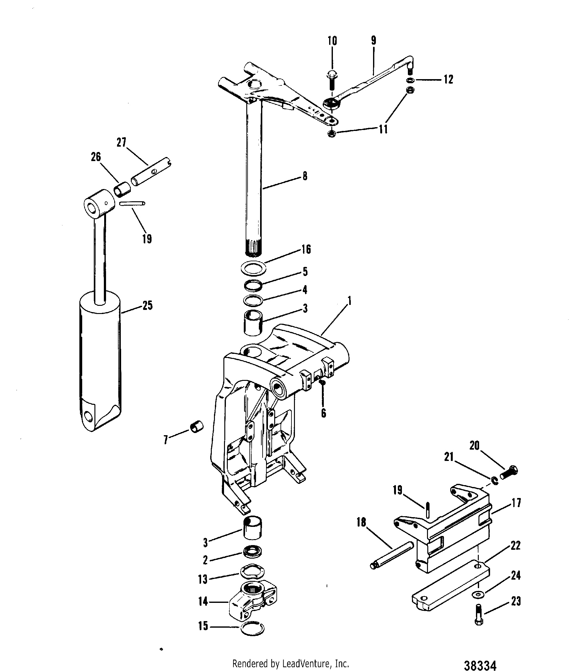 SWIVEL BRACKET AND STEERING ARM