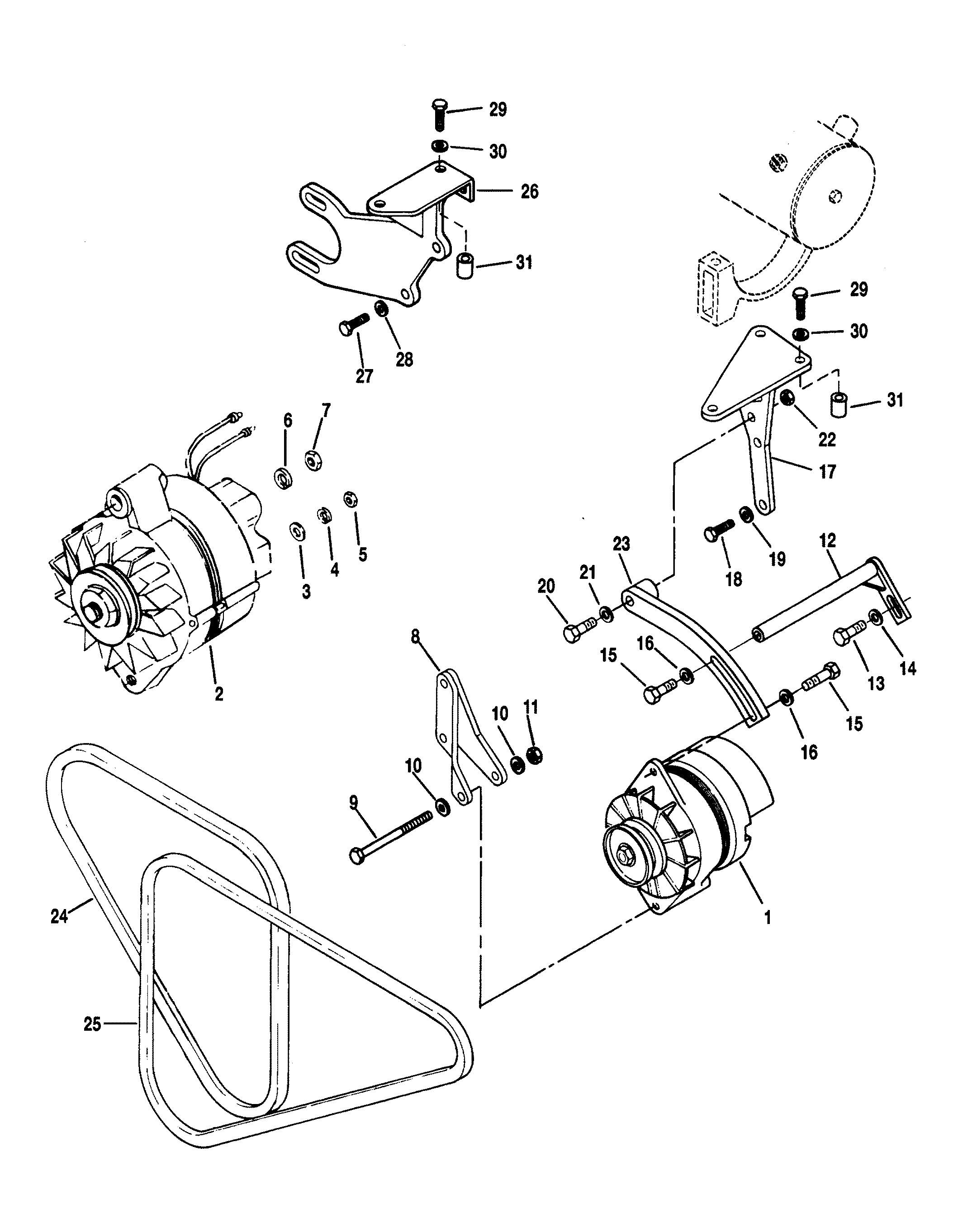 ALTERNATORE E CINGHIE TRAPEZOIDALI (ENTROBORDO)