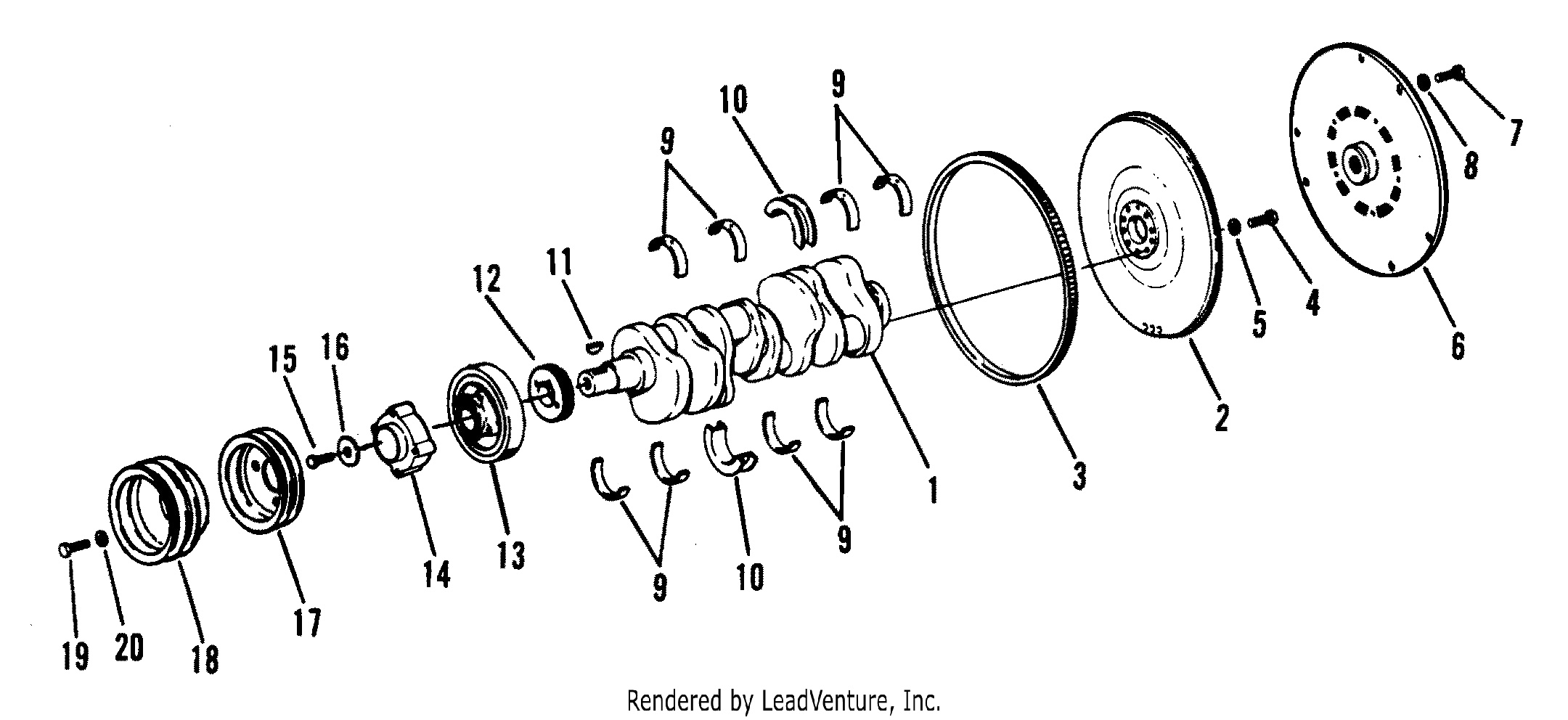 CRANKSHAFT, FLYWHEEL AND DRIVE PLATE (INBOARD)