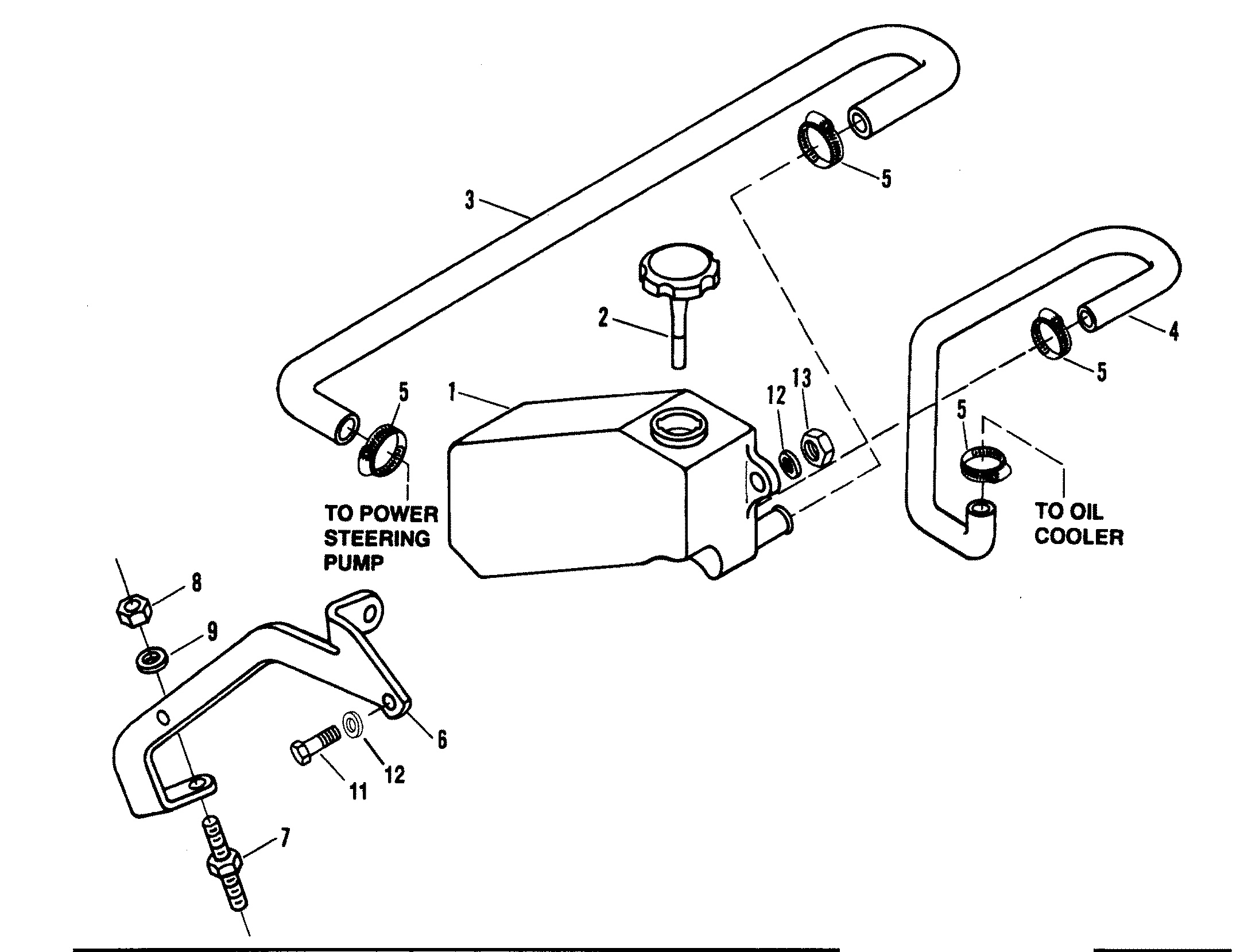 TUYAU DE RÉSERVOIR DE DIRECTION ASSISTÉE (STERN DRIVE)