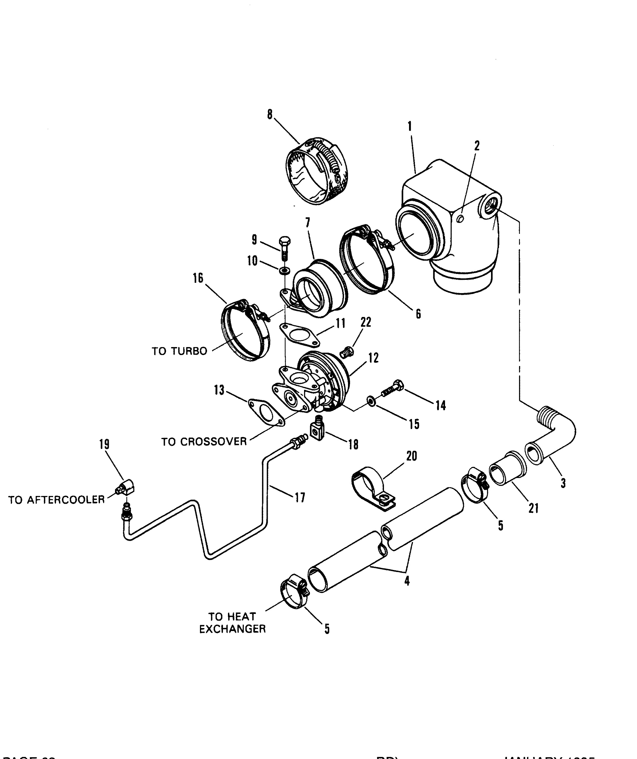 WASTEGATE AND EXHAUST ELBOW (INBOARD)