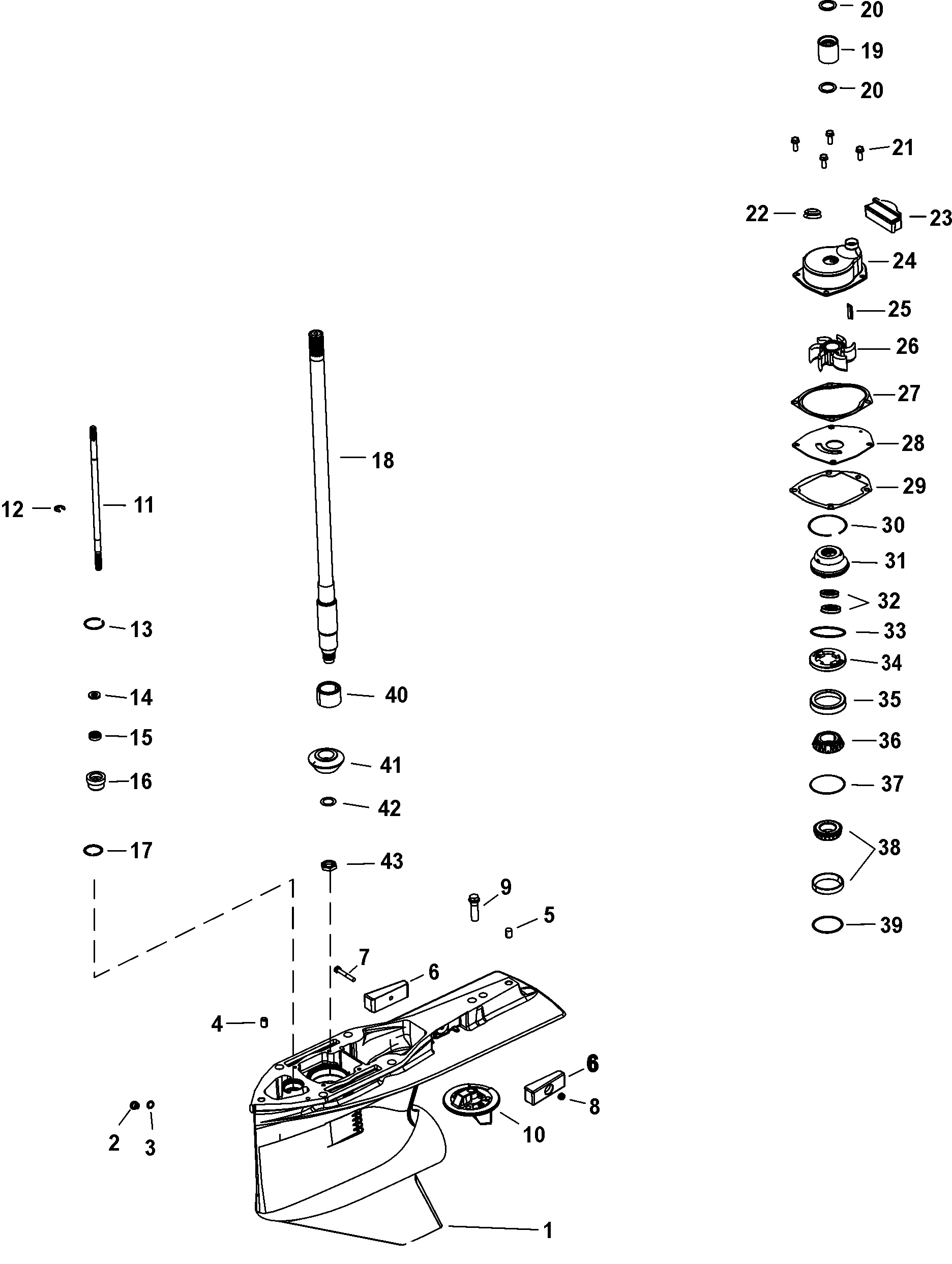 Gear Housing, Driveshaft, 2.07 1 Standard Rotation