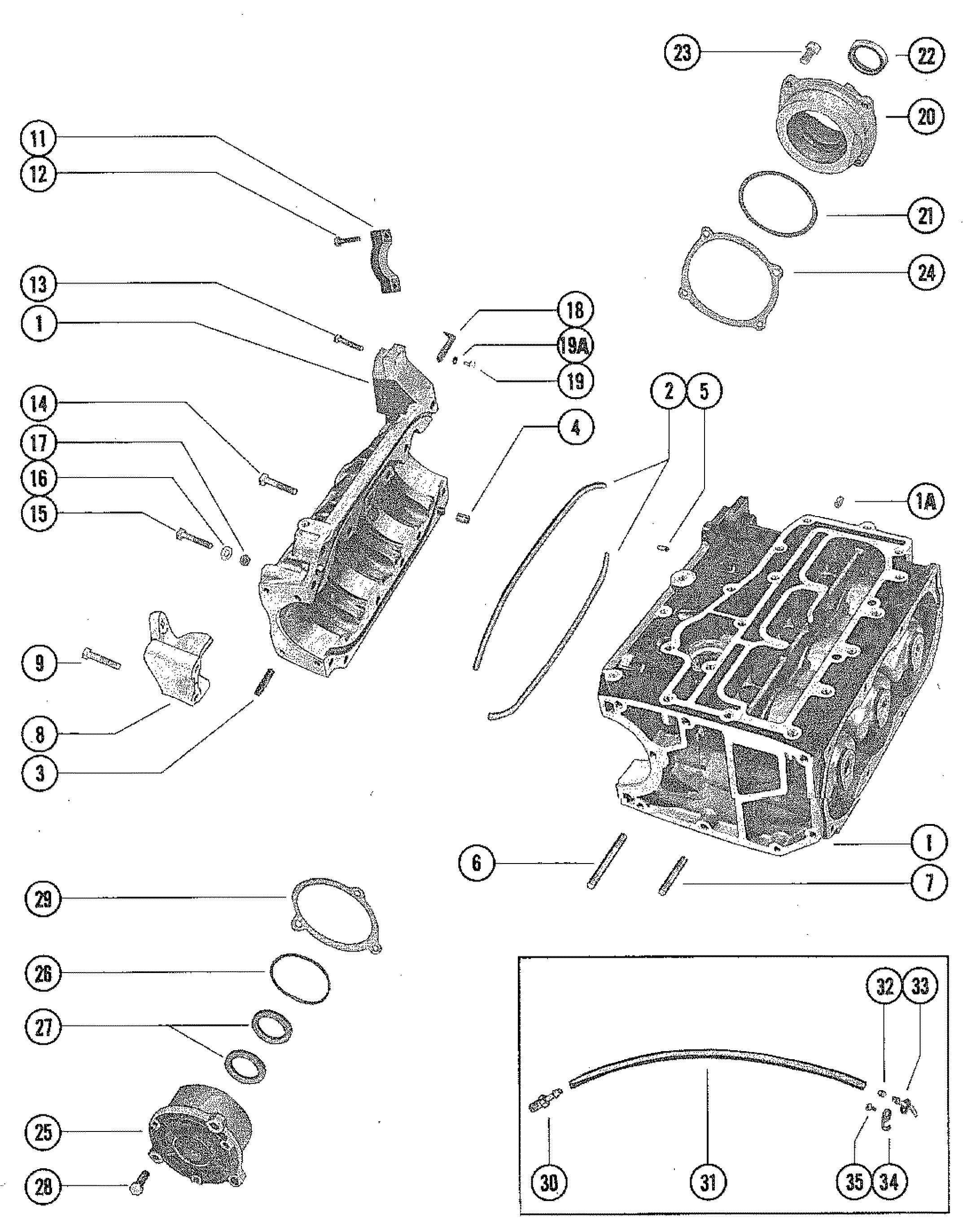 CYLINDER BLOCK AND CRANKCASE ASSEMBLY