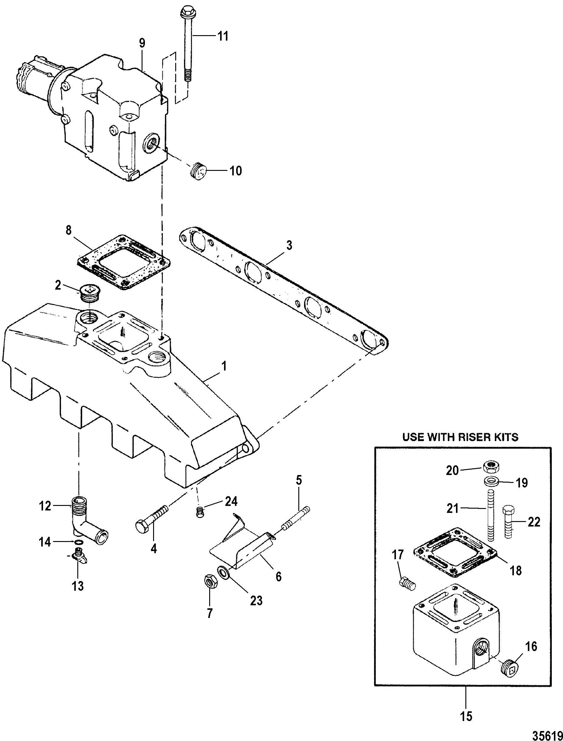 EXHAUST MANIFOLD AND EXHAUST ELBOW
