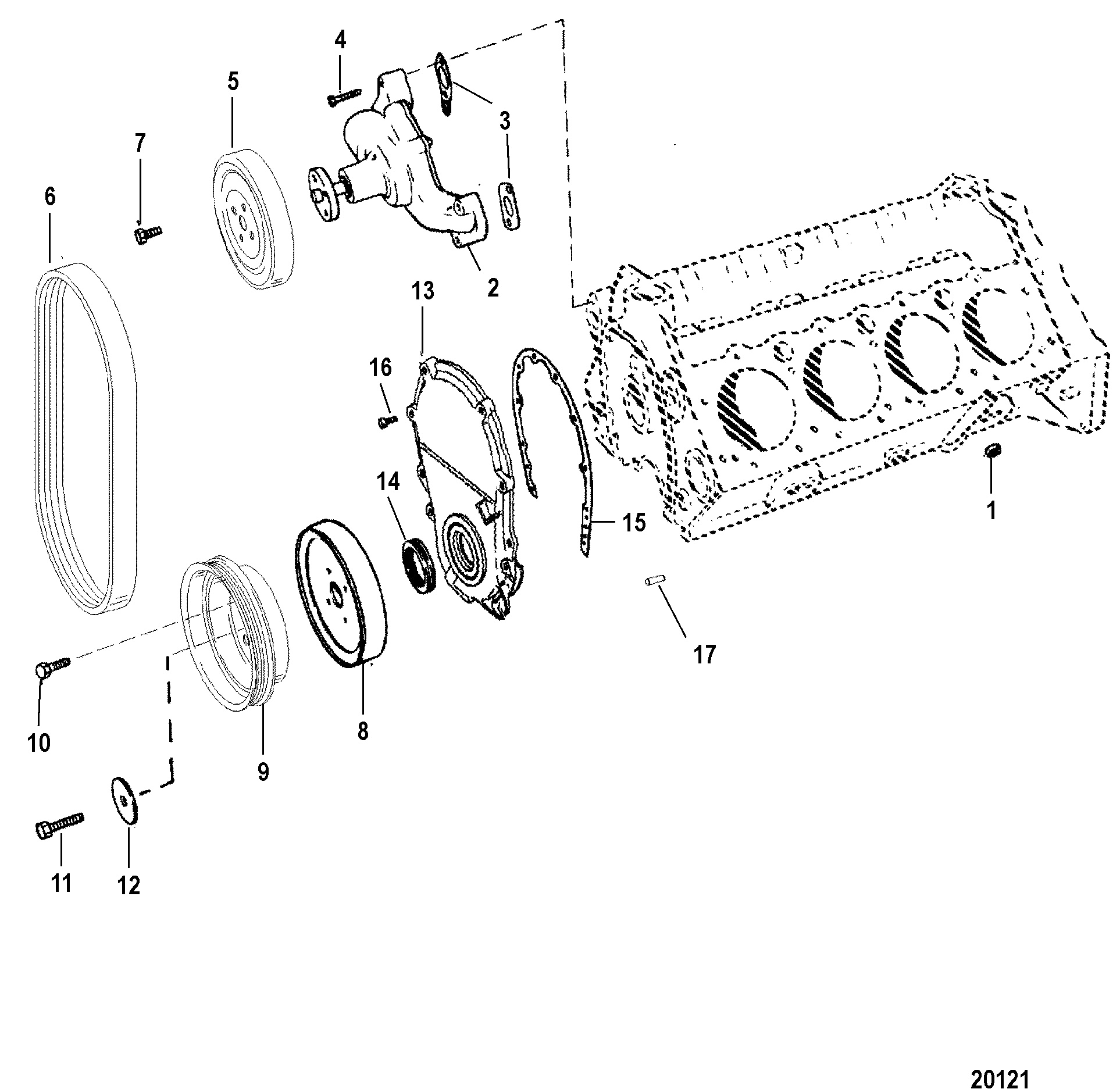 WATER PUMP AND FRONT COVER