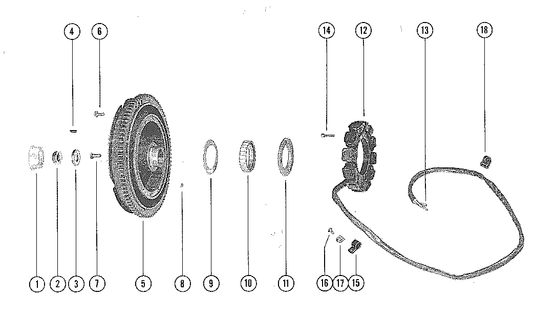 FLYWHEEL ASSEMBLY AND STATOR