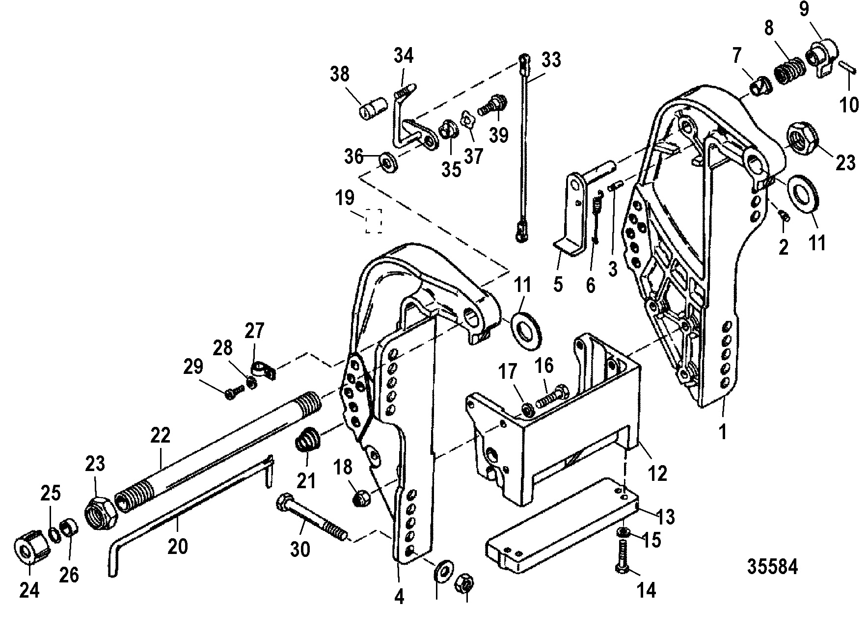 Transom Bracket, Electric