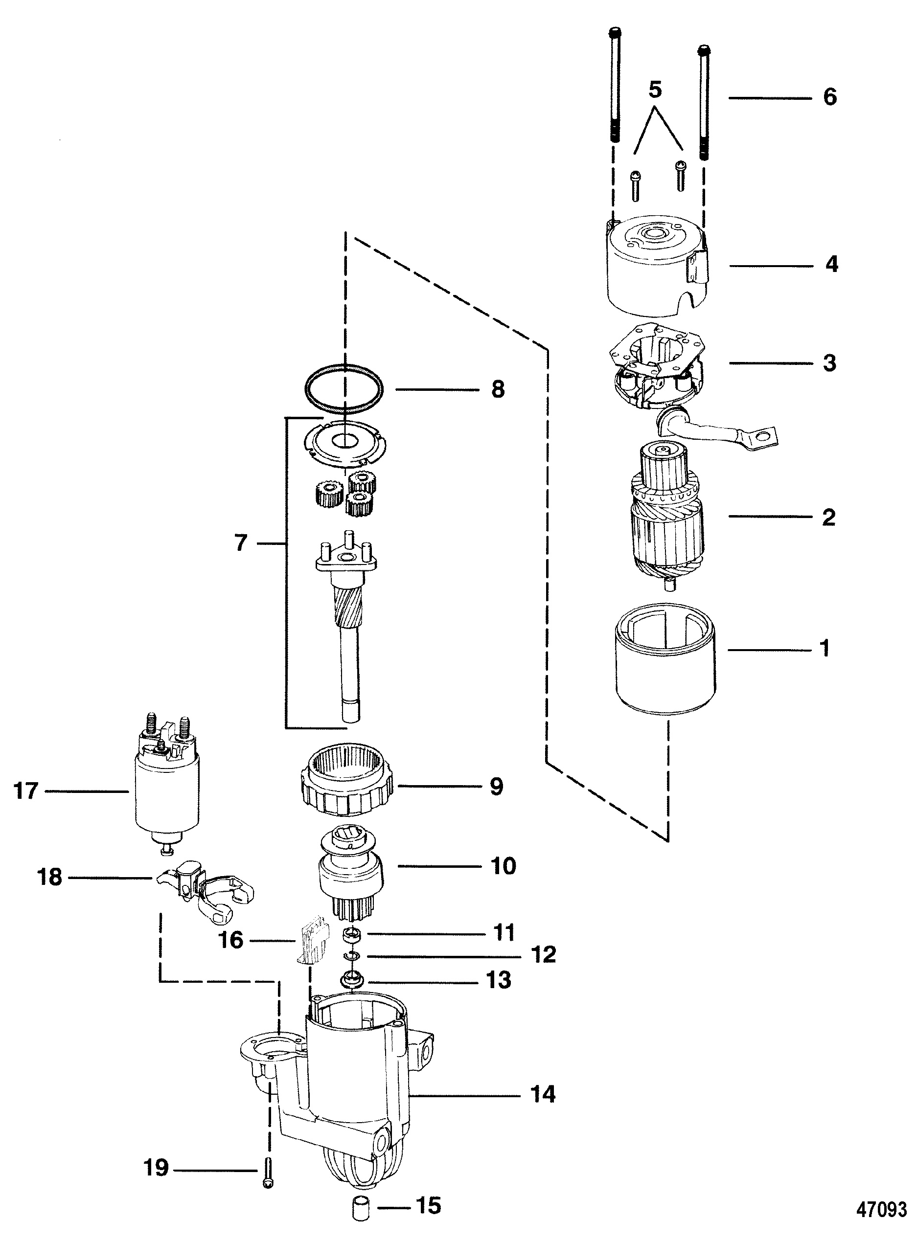 MOTOR DE ARRANQUE(8 (PG 260)) (2-7 TAPA EXTREMO DE 8 DIÁMETRO)