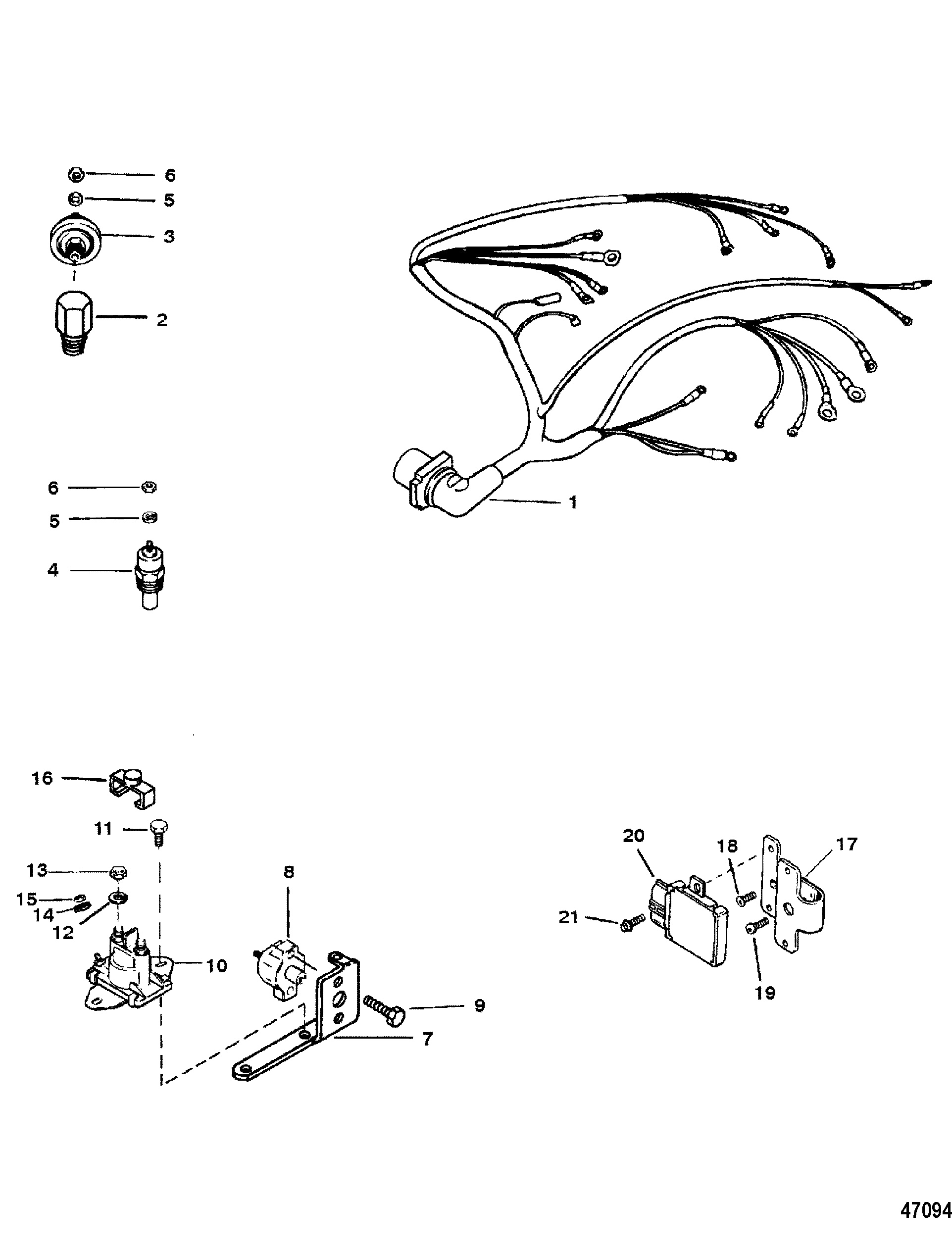 WIRING HARNESS AND ELECTRICAL COMPONENTS