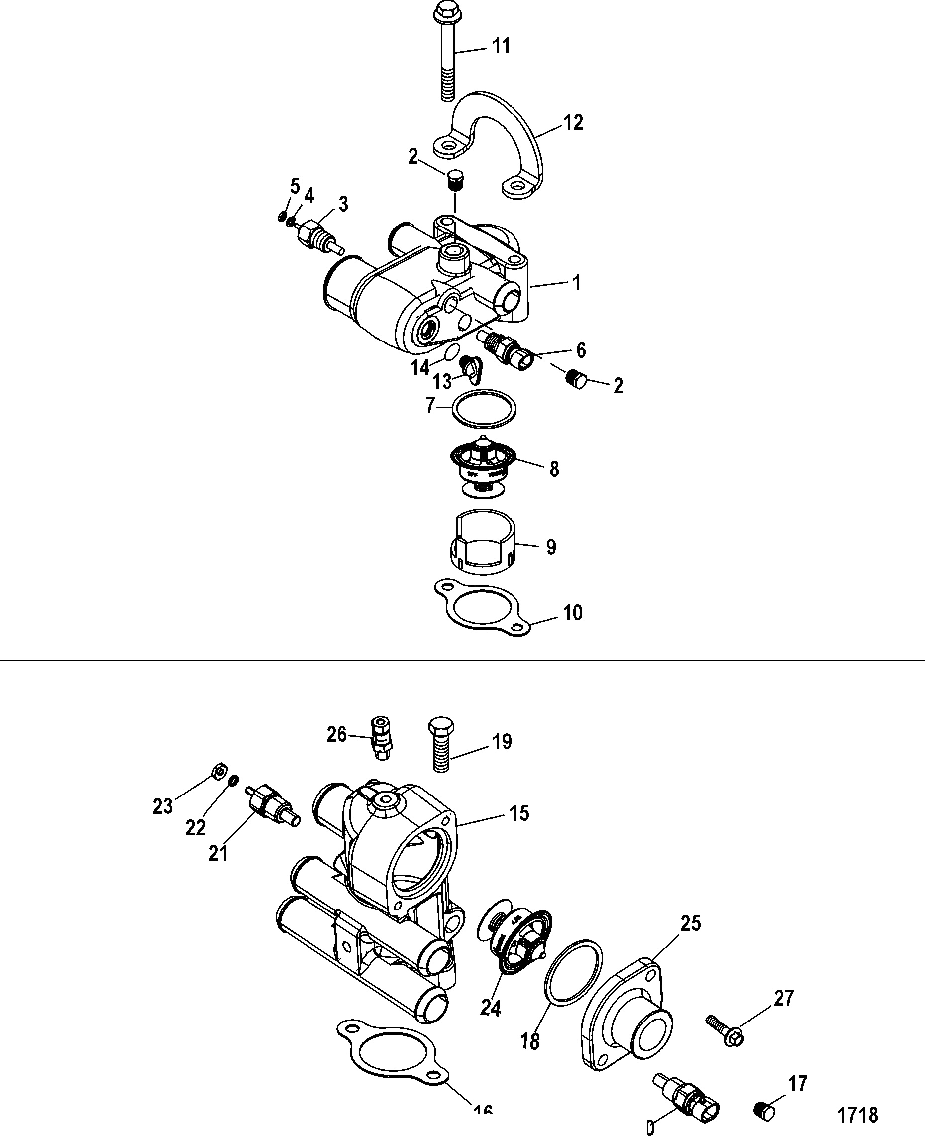 Thermostat and Housing(Single and 3 Point Drain)