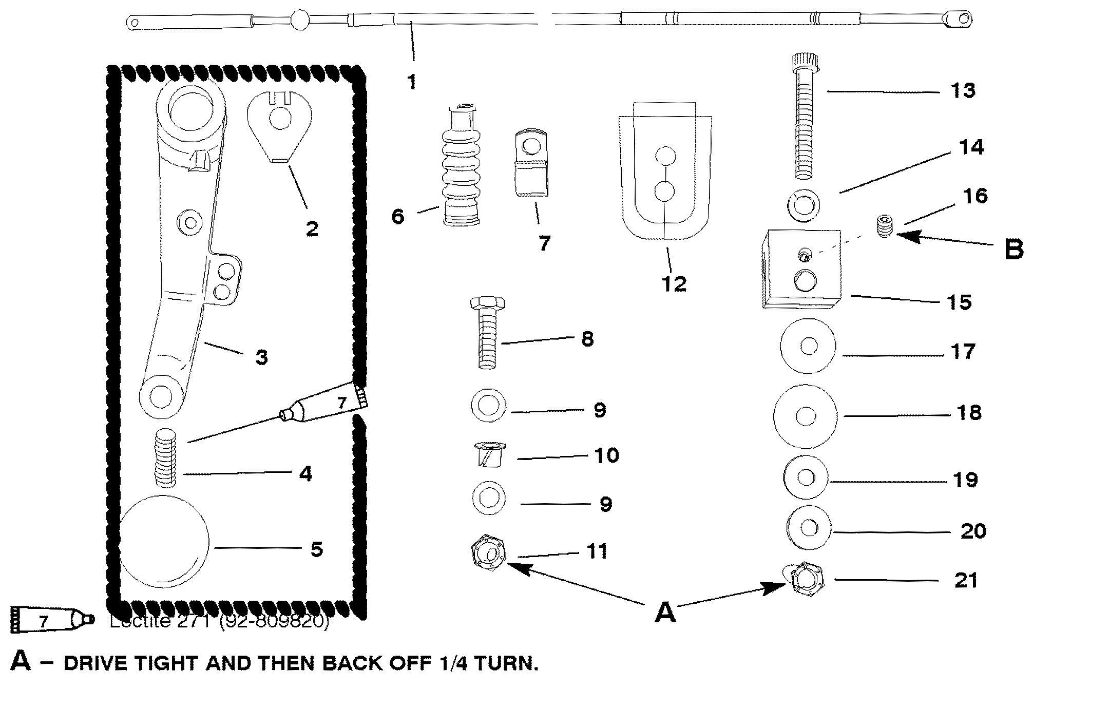 TILLER HANDLE ADAPTOR KIT (JET 45)