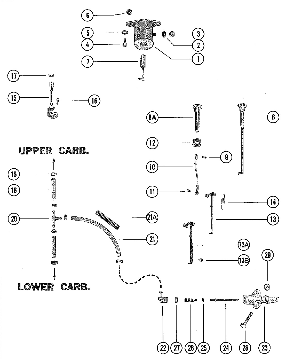 CARBURETOR LINKAGE AND CHOKE SOLENOID