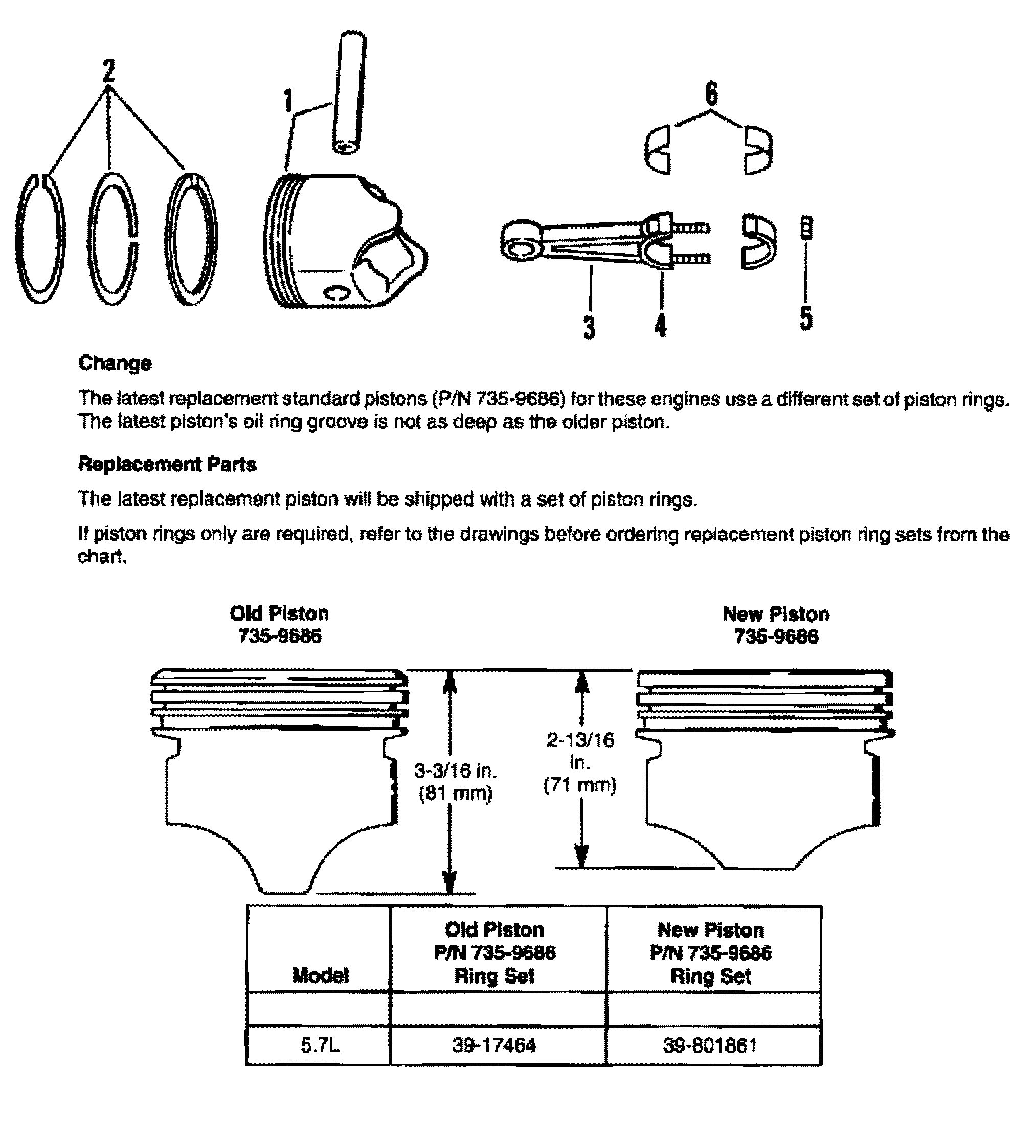 PISTONS AND CONNECTING RODS
